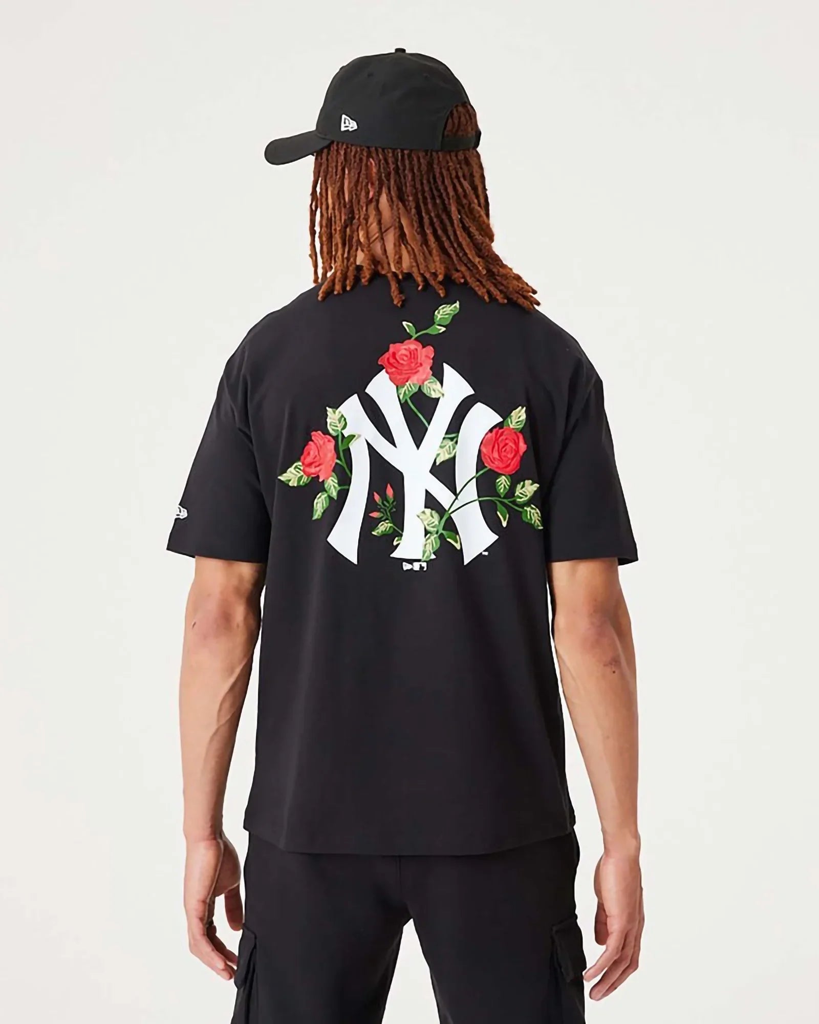 New Era Mlb New York Yankees Floral Graphic Oversize Tee Black