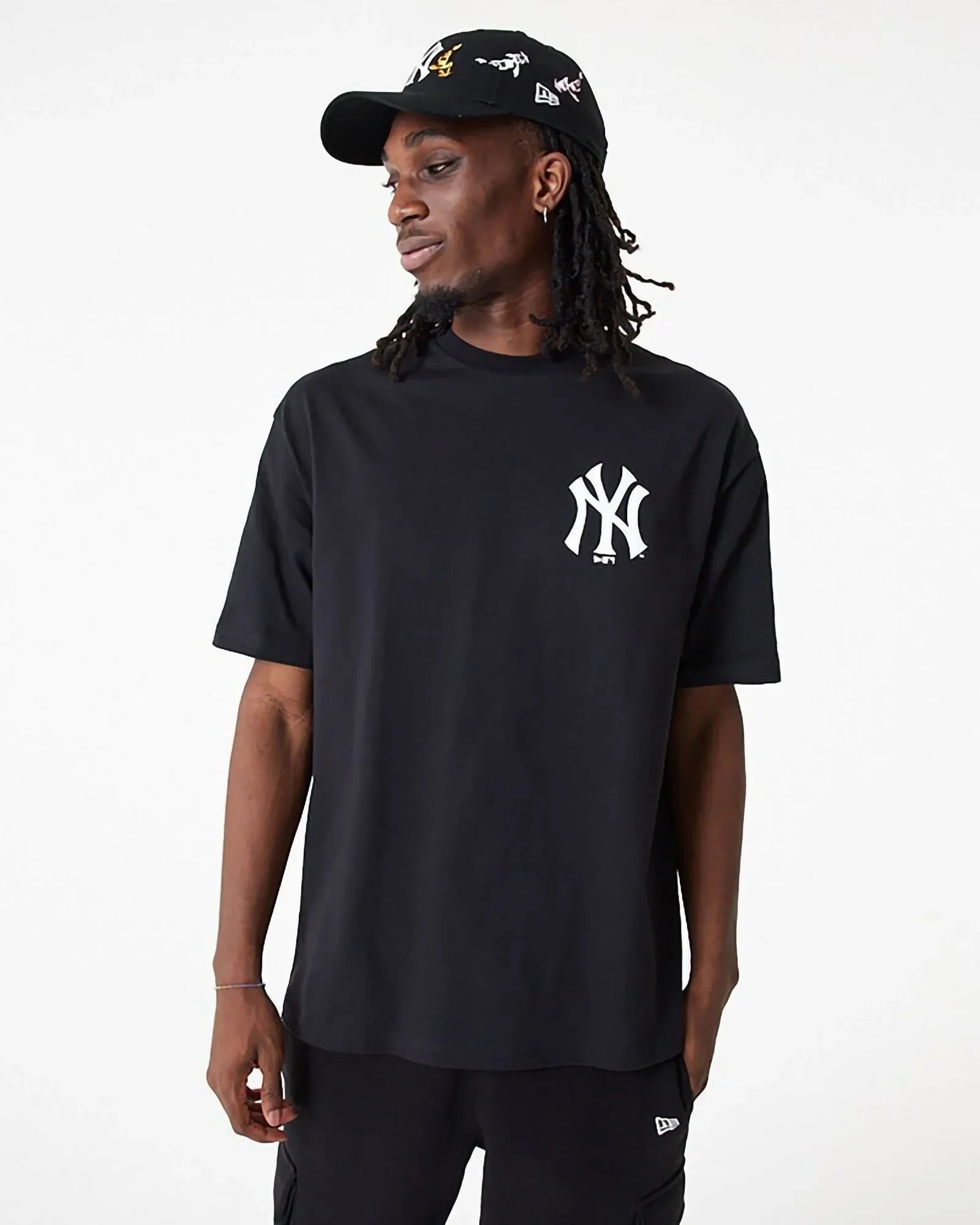 New Era Mlb New York Yankees Koi Fish Graphic Oversize Tee Black