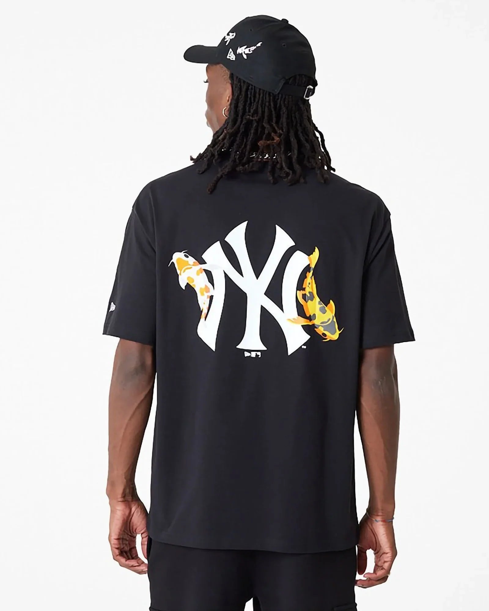 New Era Mlb New York Yankees Koi Fish Graphic Oversize Tee Black