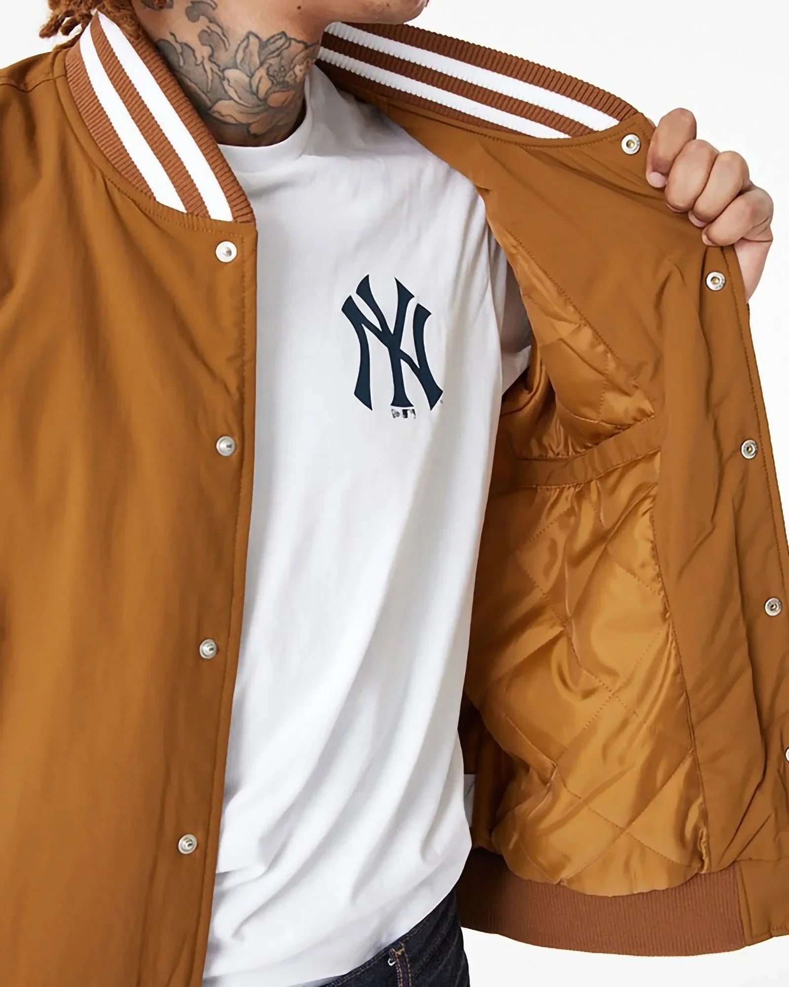 New Era Mlb New York Yankees Team Logo Bomber Brown