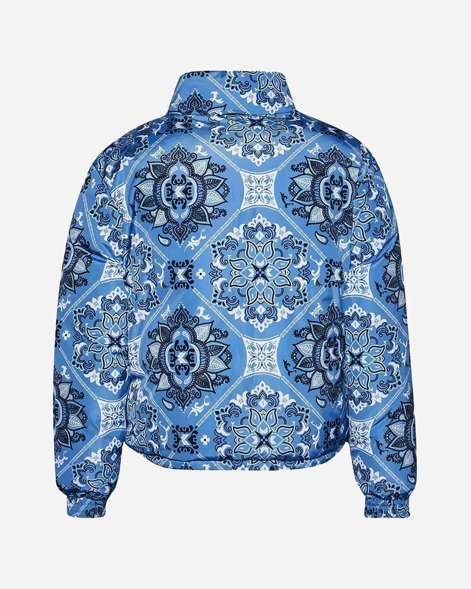 Karl Kani Kk Retro Paisley Reversible Block Puffer Jacket Light Blue/black