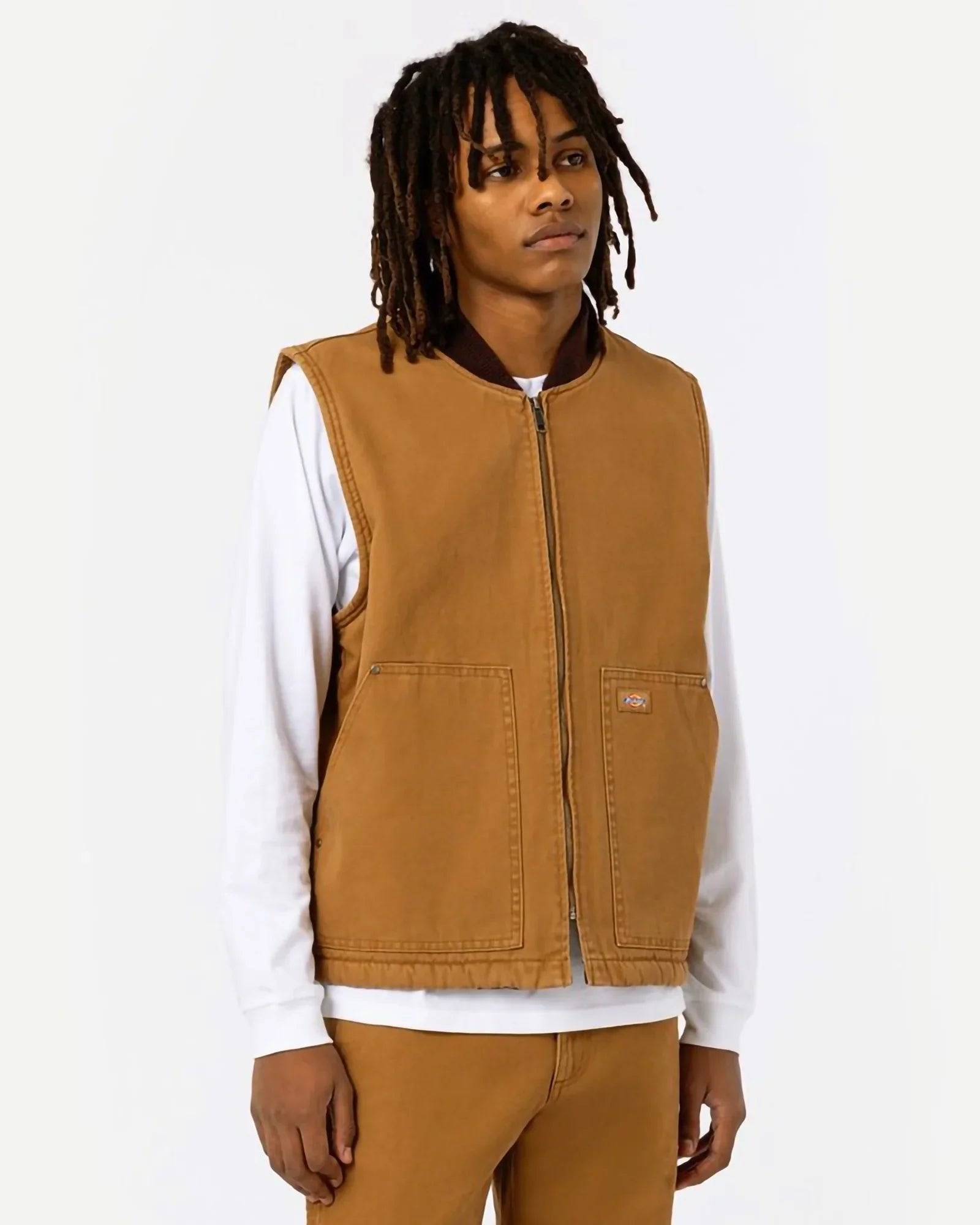 Dickies Duck Canvas Vest Stone Washed Brown