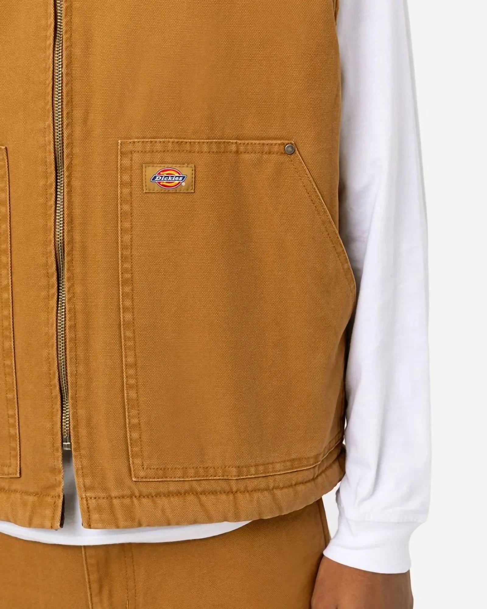 Dickies Duck Canvas Vest Stone Washed Brown