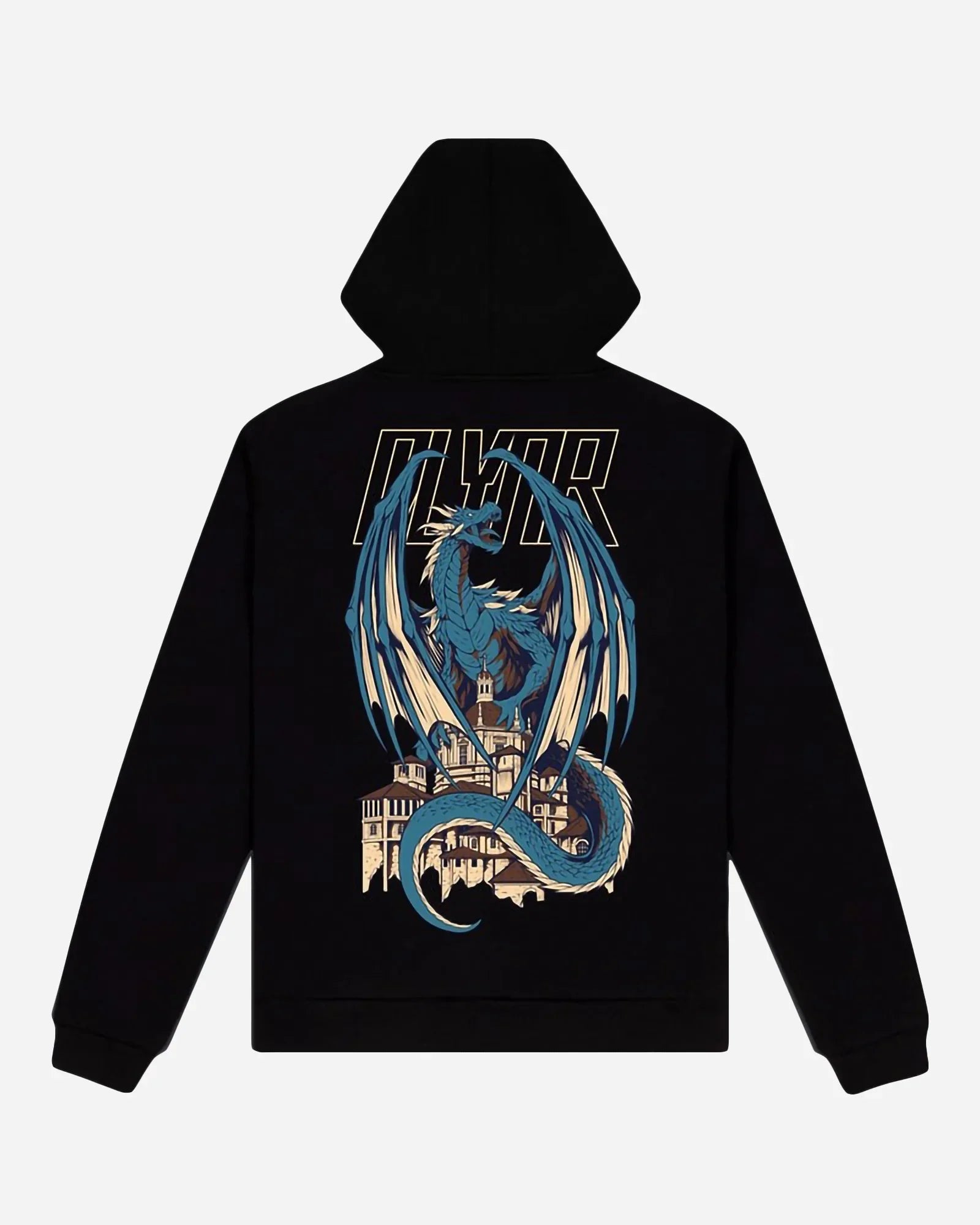 Dolly Noire Blue Dragon Hoodie Black