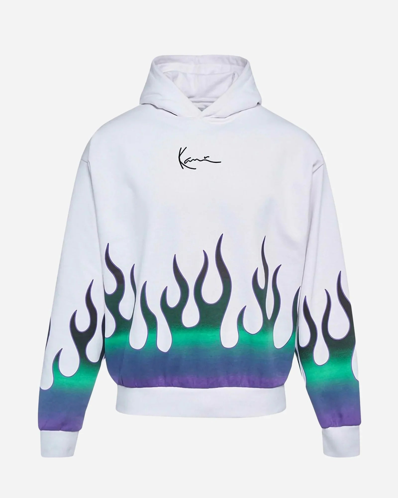 Karl Kani Kk Small Signature Flame Os Hoodie White