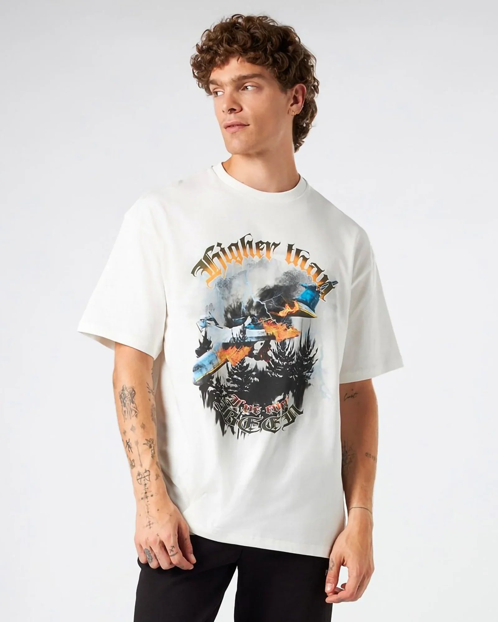 Phobia X Emis Killa Plane Print White T-shirt