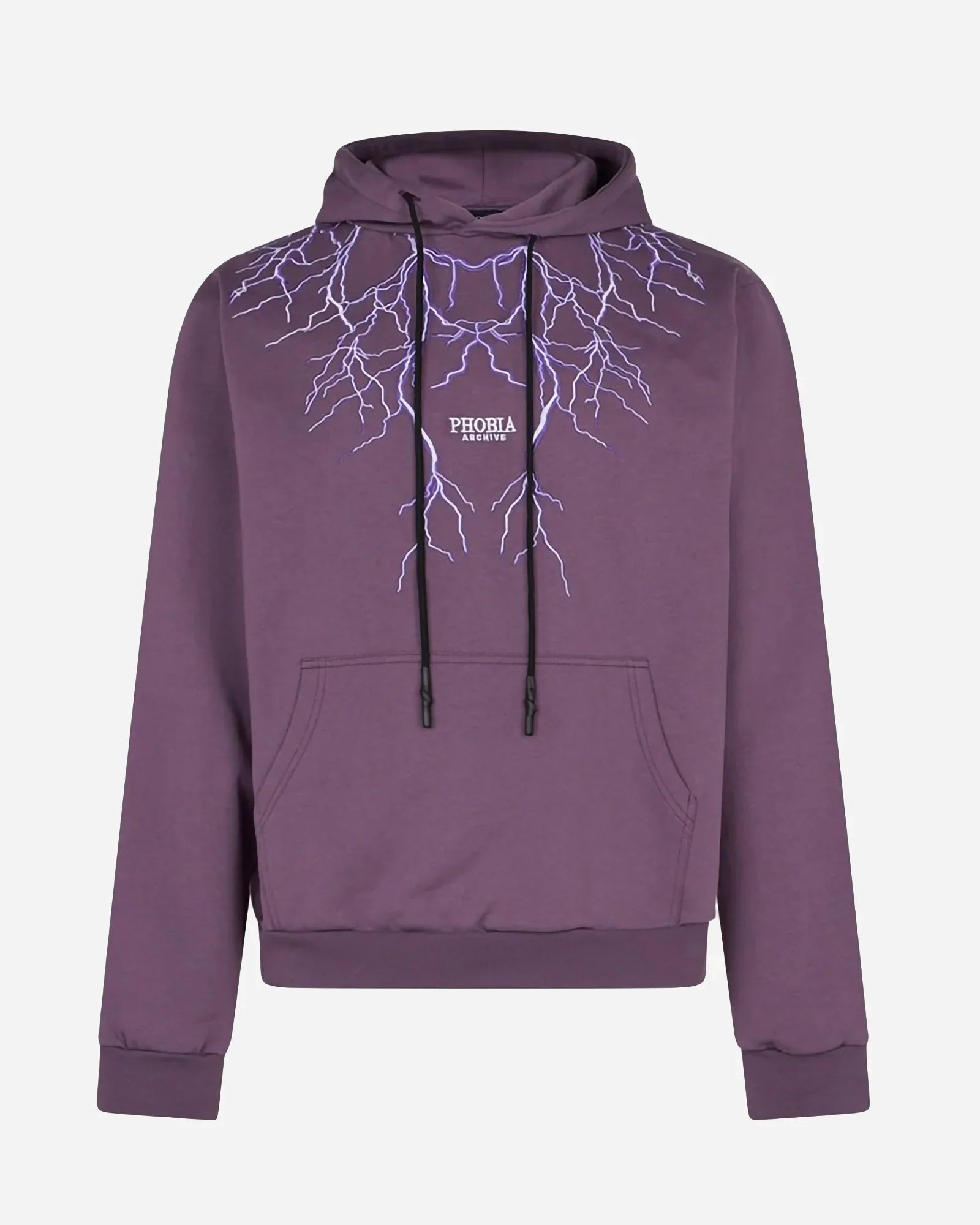 Phobia Blue Hoodie With Purple Embroidery Lightning