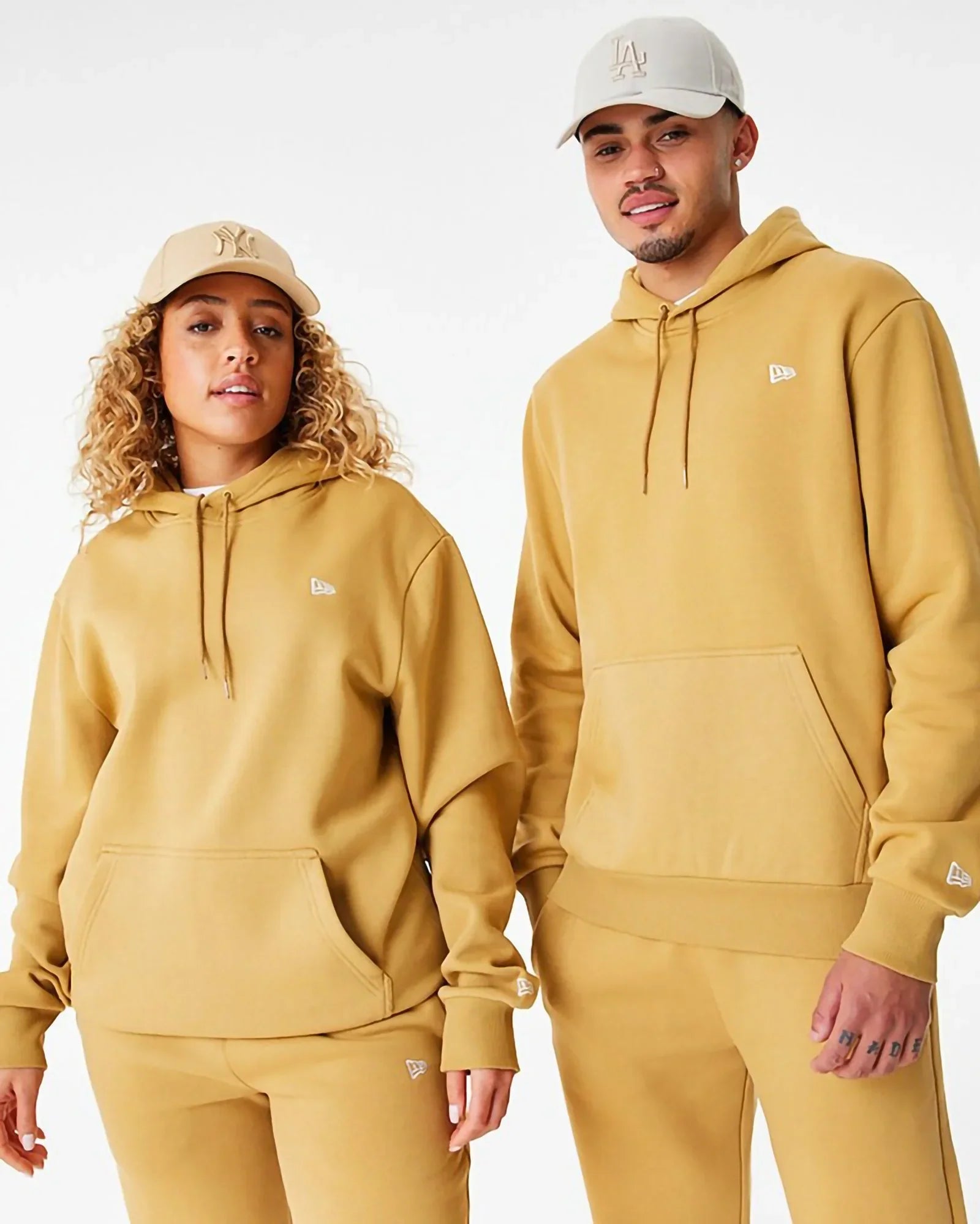 New Era Essentials Flag Hoody Light Brown