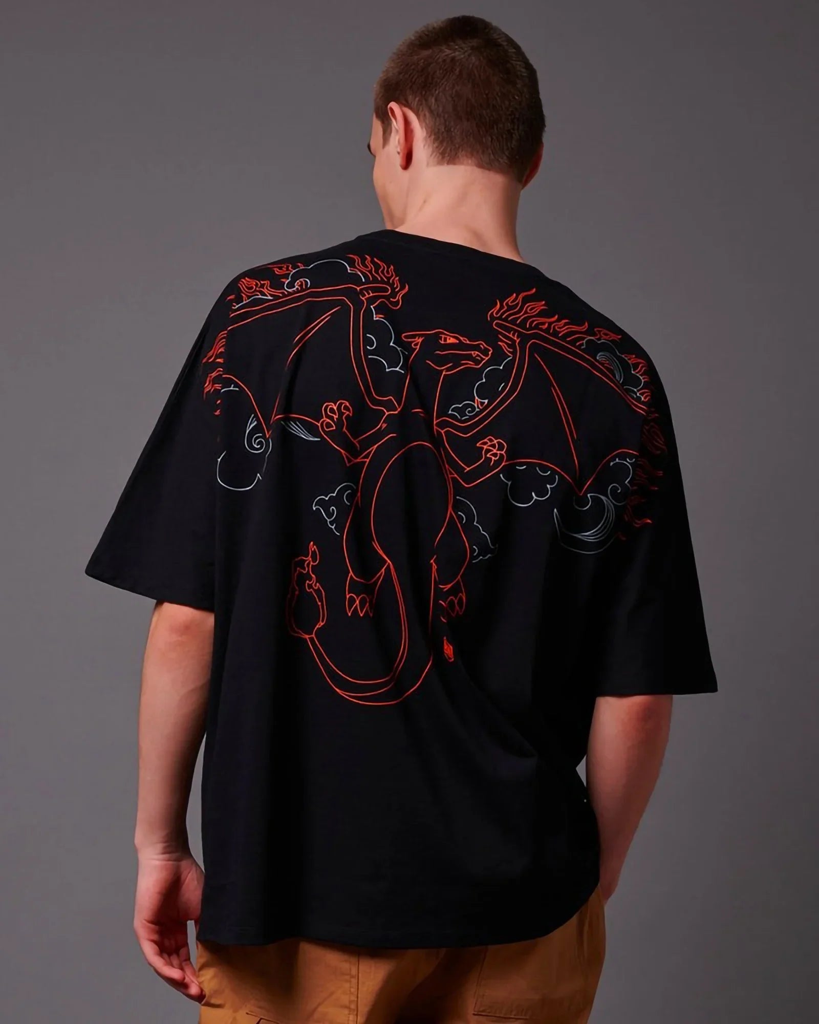 Dolly Noire Charizard Over Kimono Tee Black