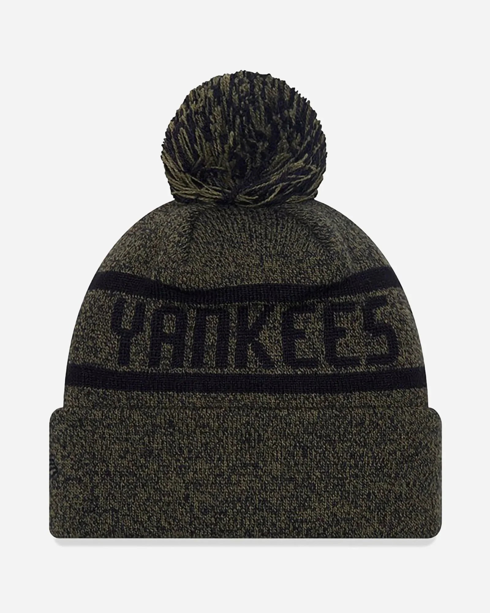 New Era Jake Bobble Cuff Knit Beanie New York Yankees Olive/black