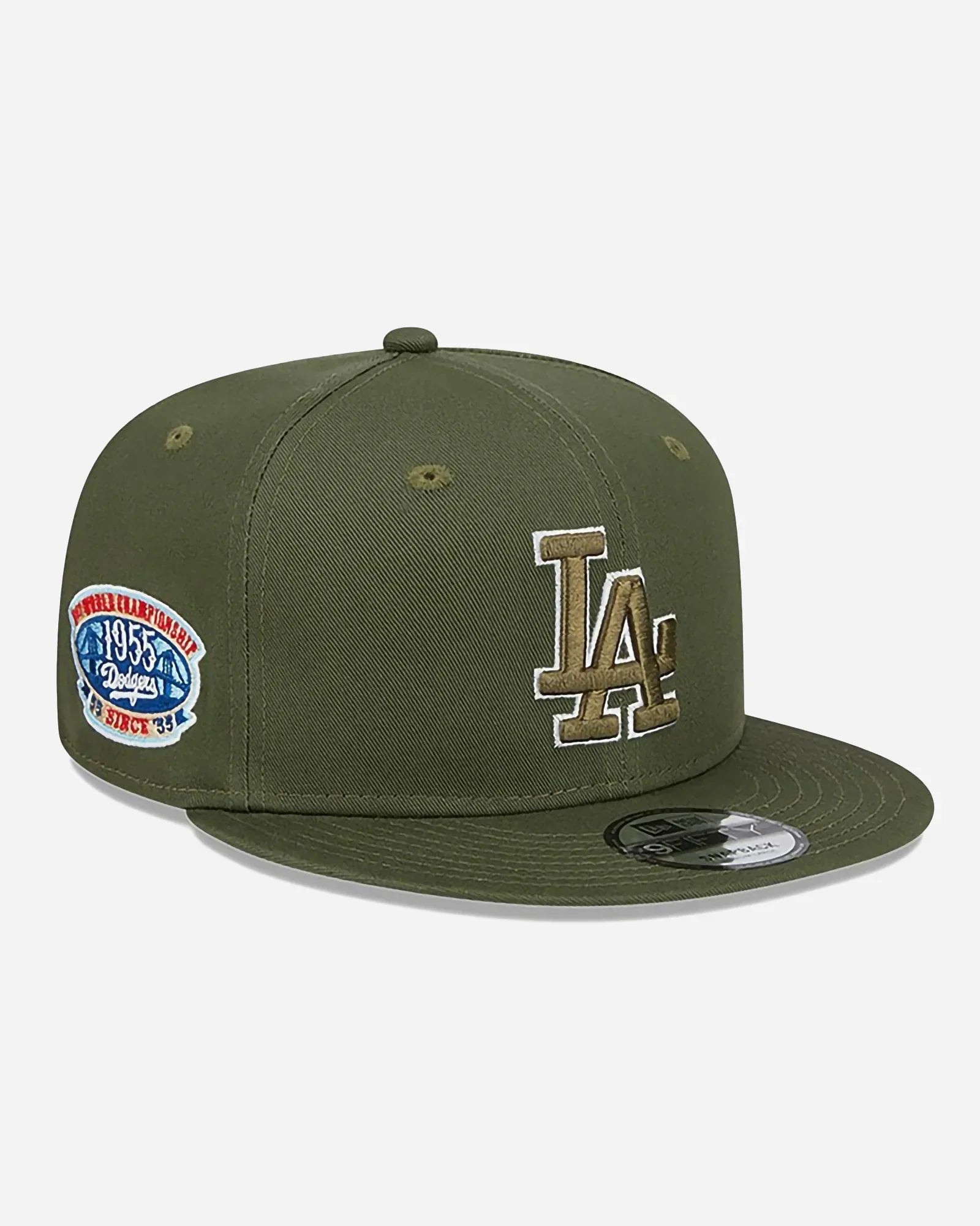 New Era 9fifty Los Angeles Dodgers Side Patch Script Olive Green