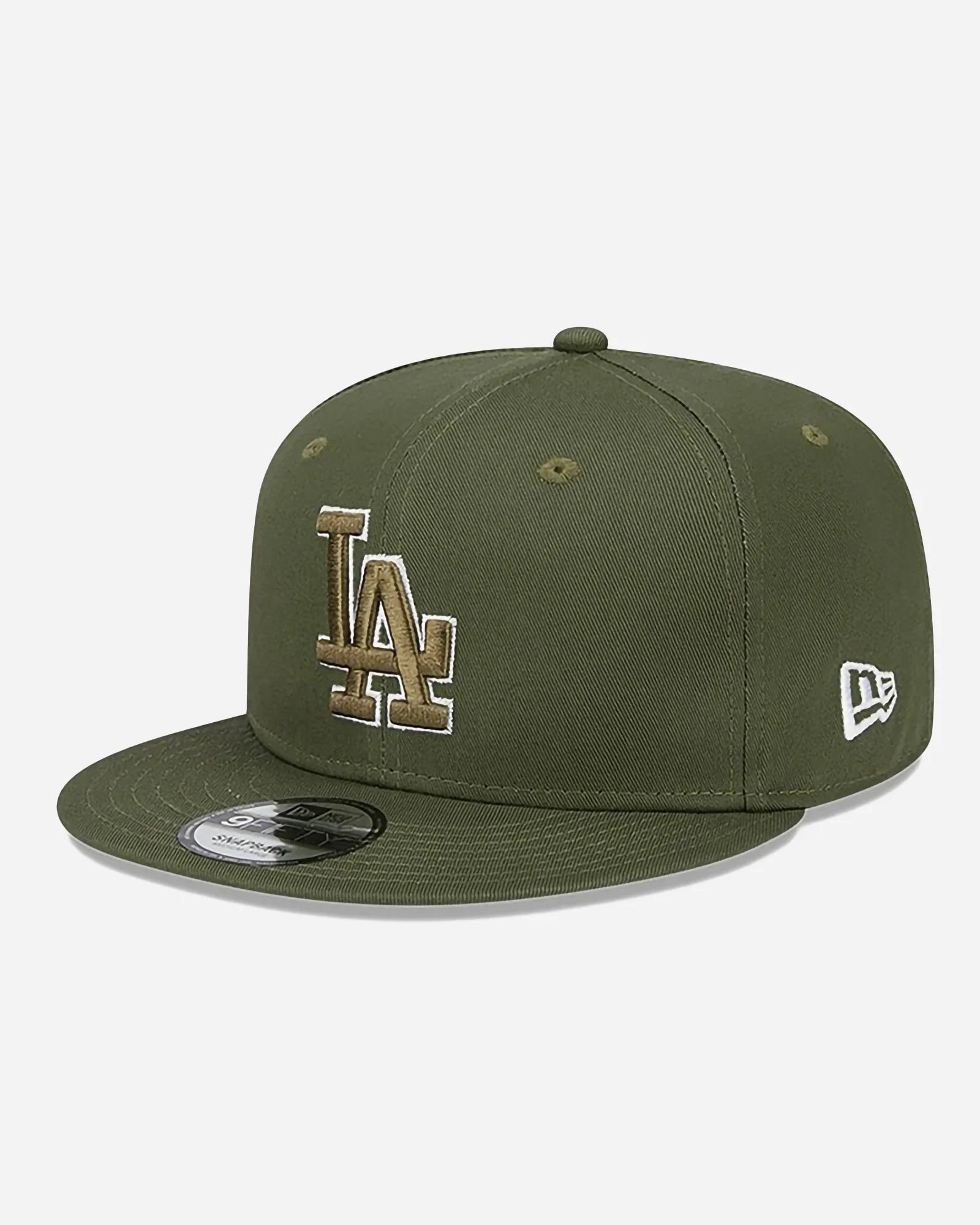 New Era 9fifty Los Angeles Dodgers Side Patch Script Olive Green