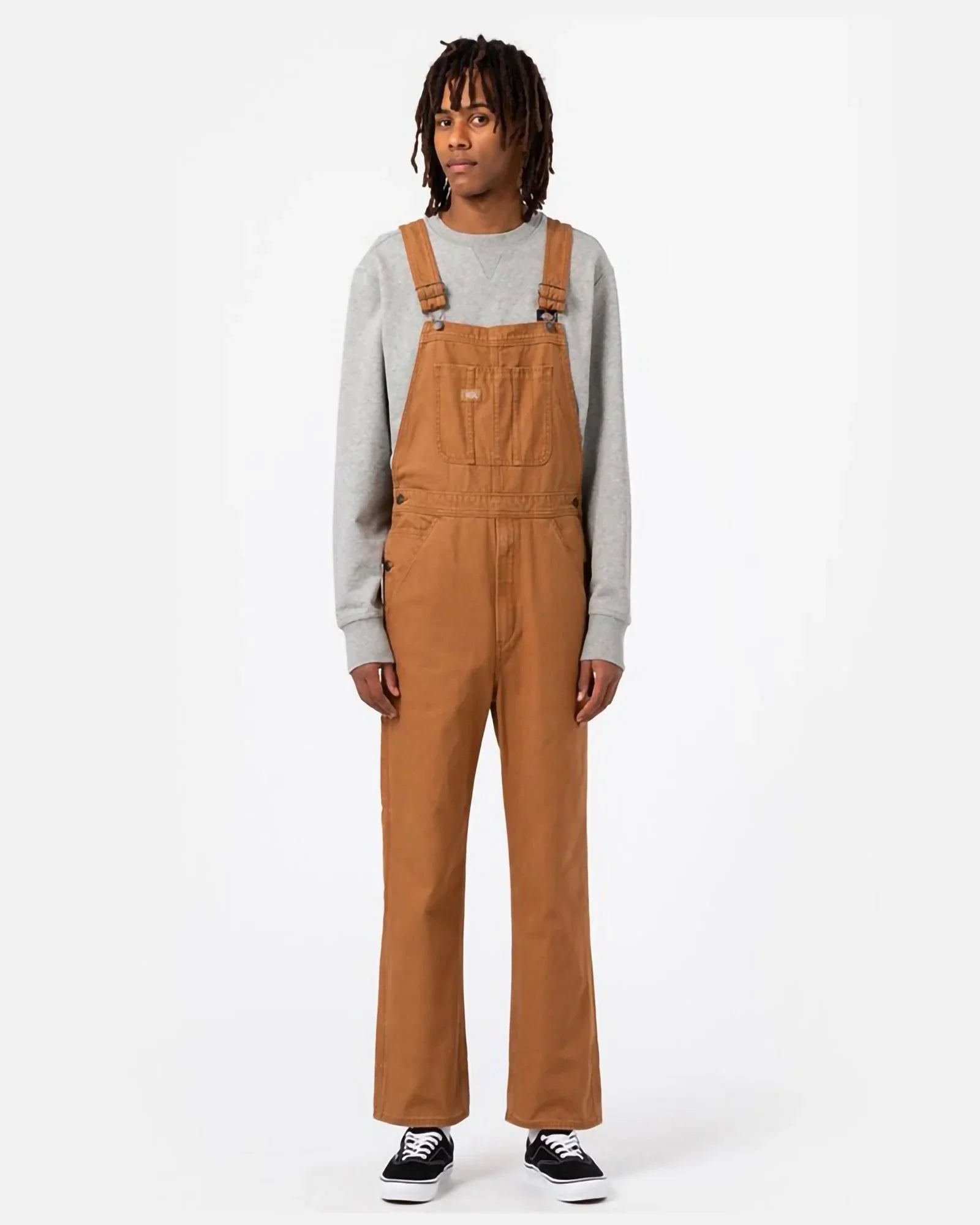 Dickies Duck Canvas Salopette Bib Stone Washed Brown