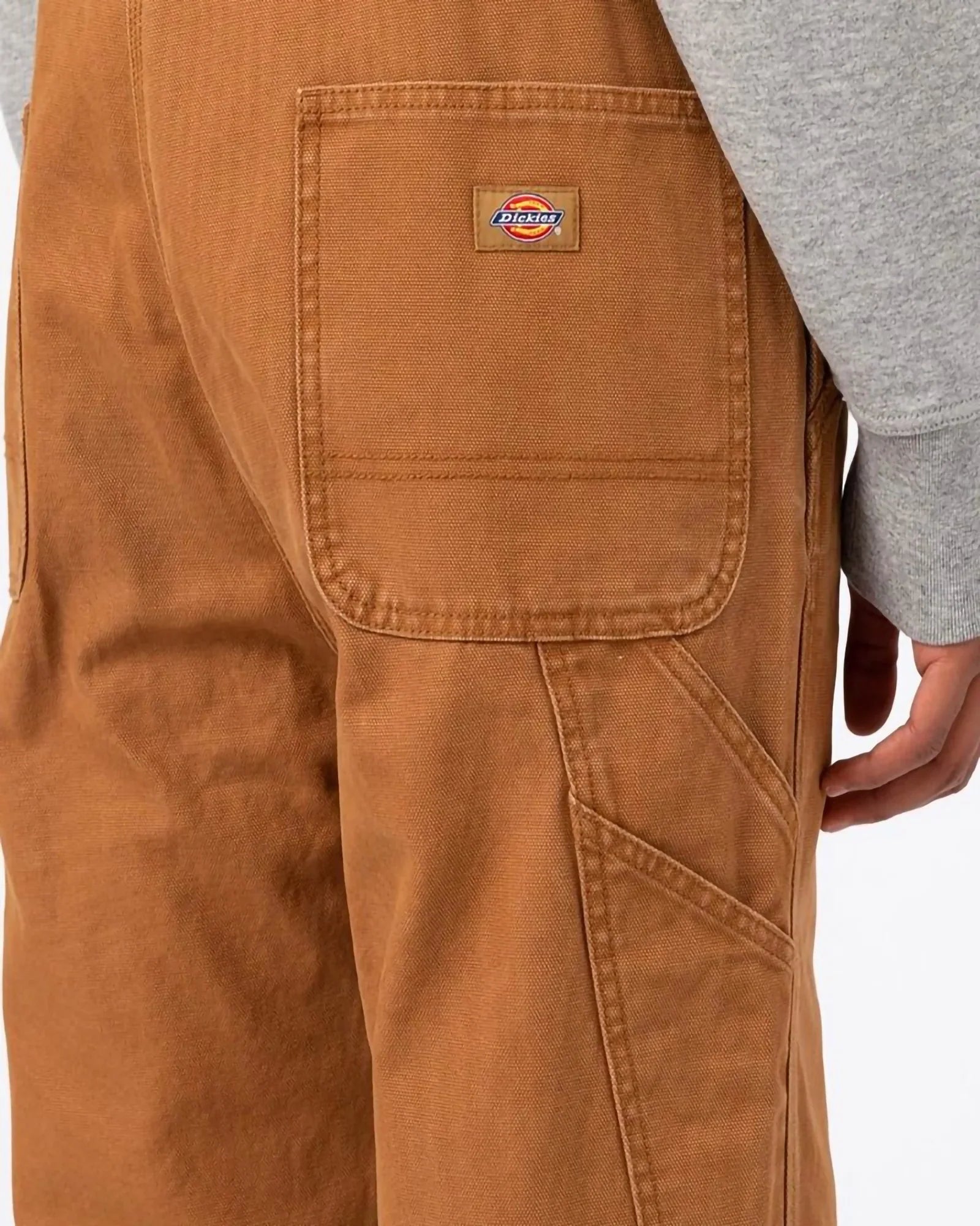 Dickies Duck Canvas Salopette Bib Stone Washed Brown