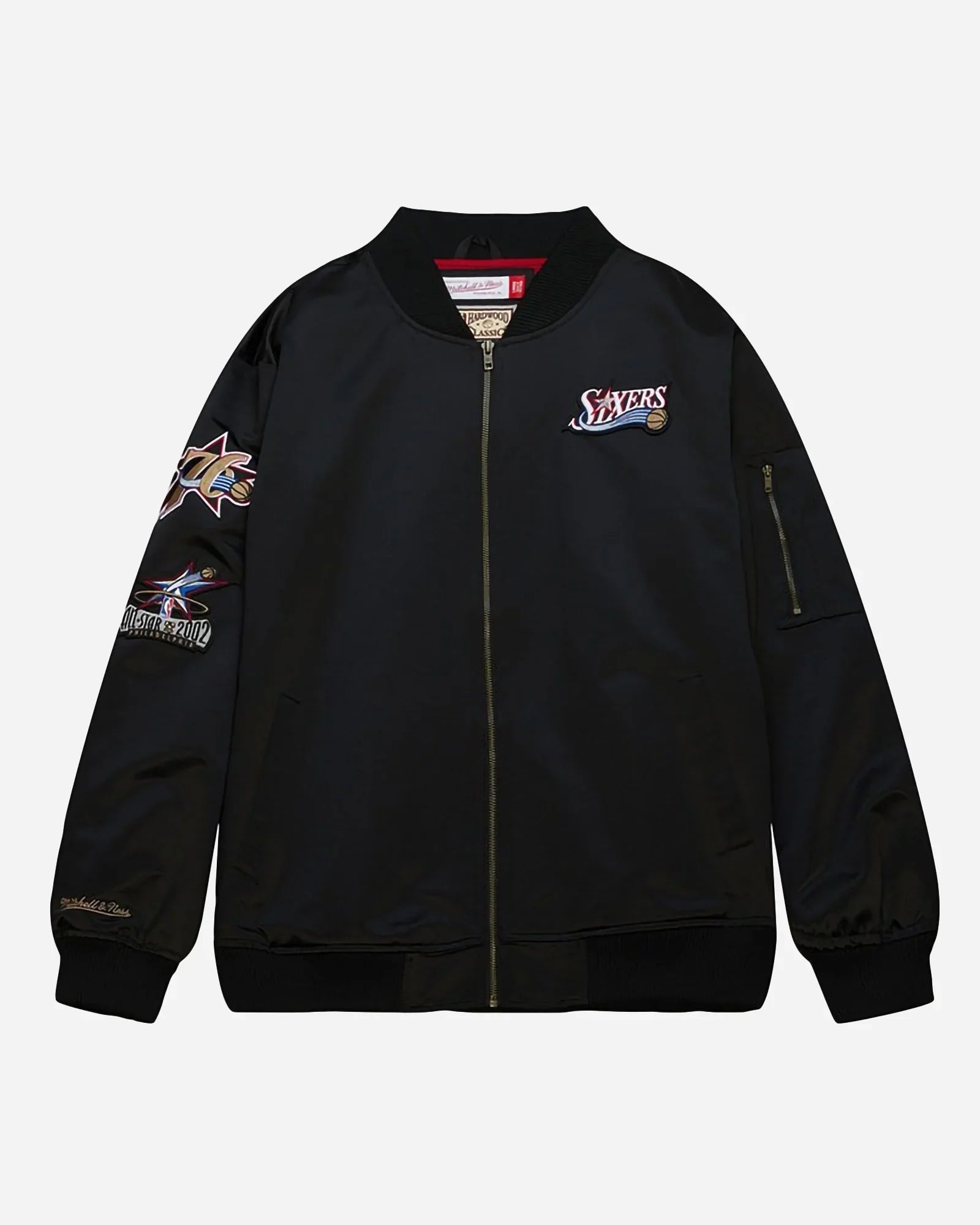 Mitchell & Ness Nba Lightweight Satin Bomber Vintage Logo Philadelphia 76ers