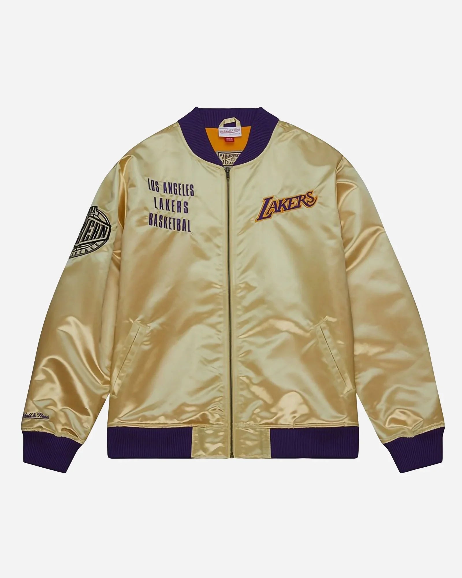 Mitchell & Ness Nba Team Og 2.0 Lightweight Satin Jacket Vintage Logo Lakers