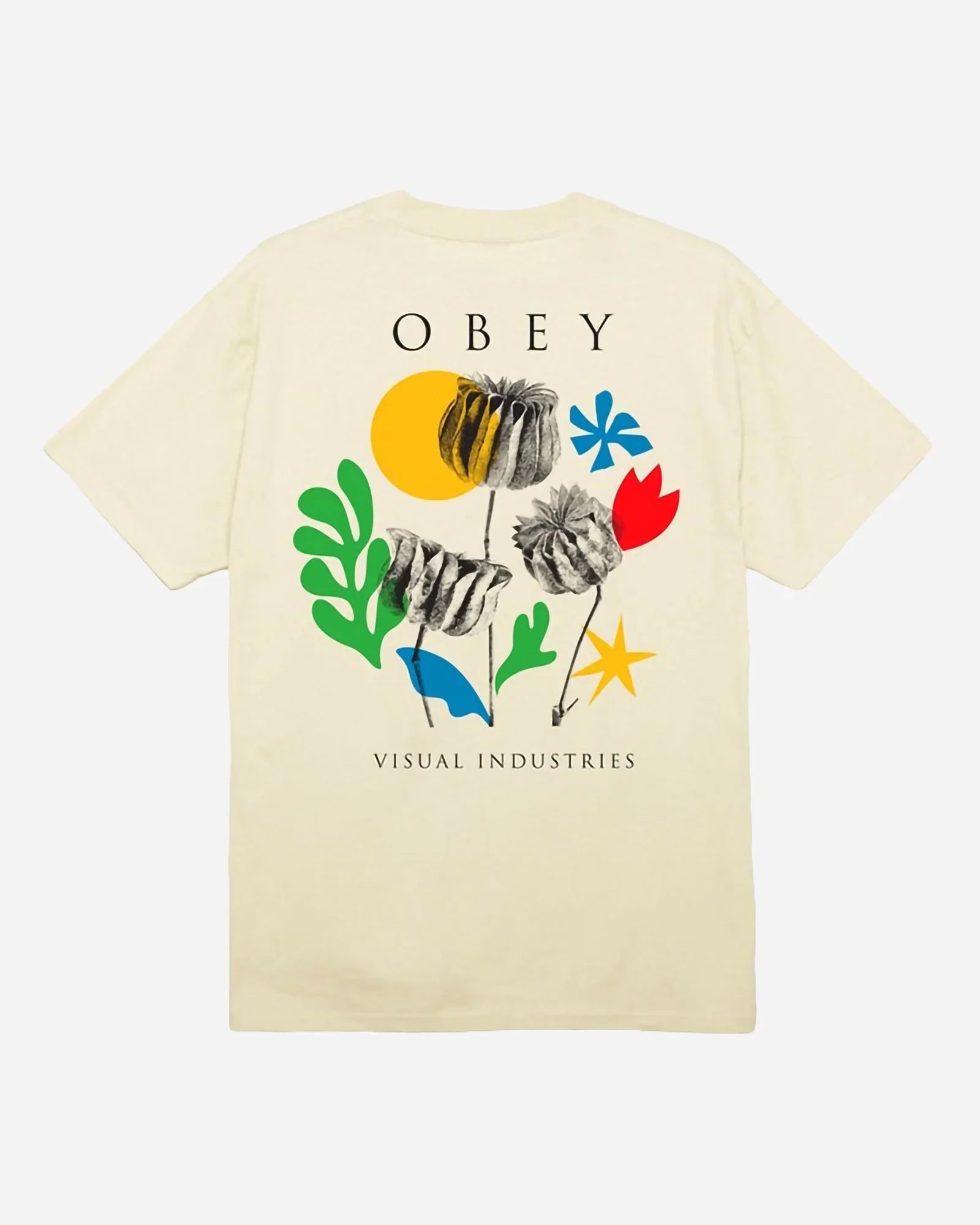 Obey Flowers Papers Scissors Classic Tee Cream