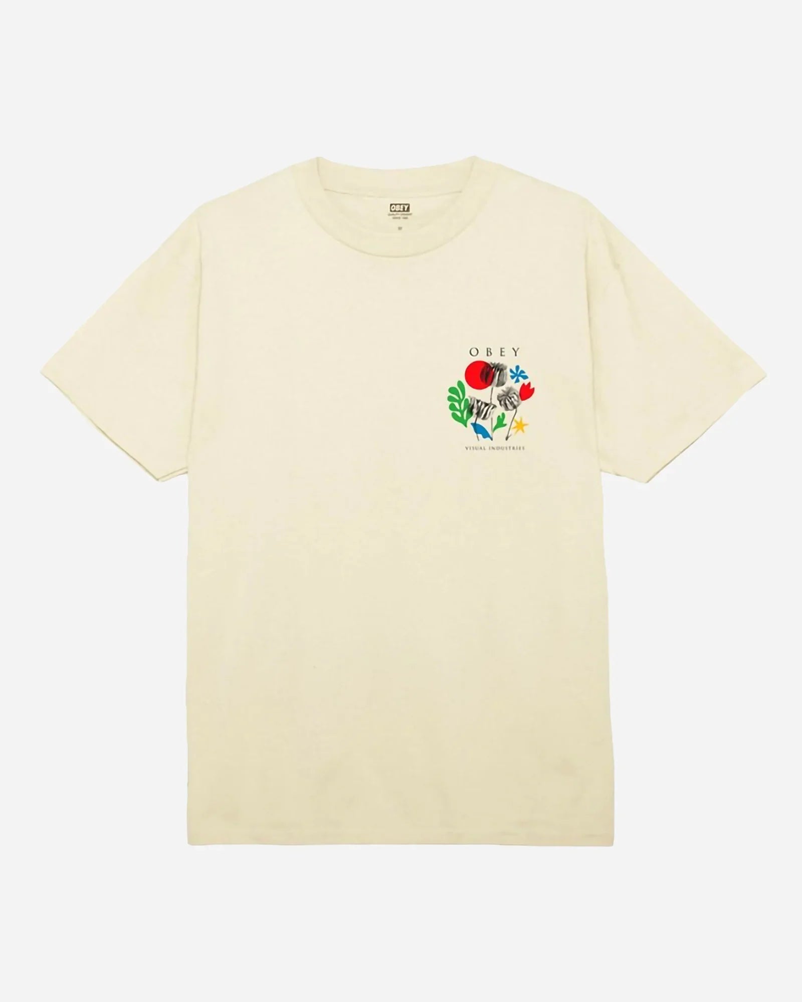 Obey Flowers Papers Scissors Classic Tee Cream