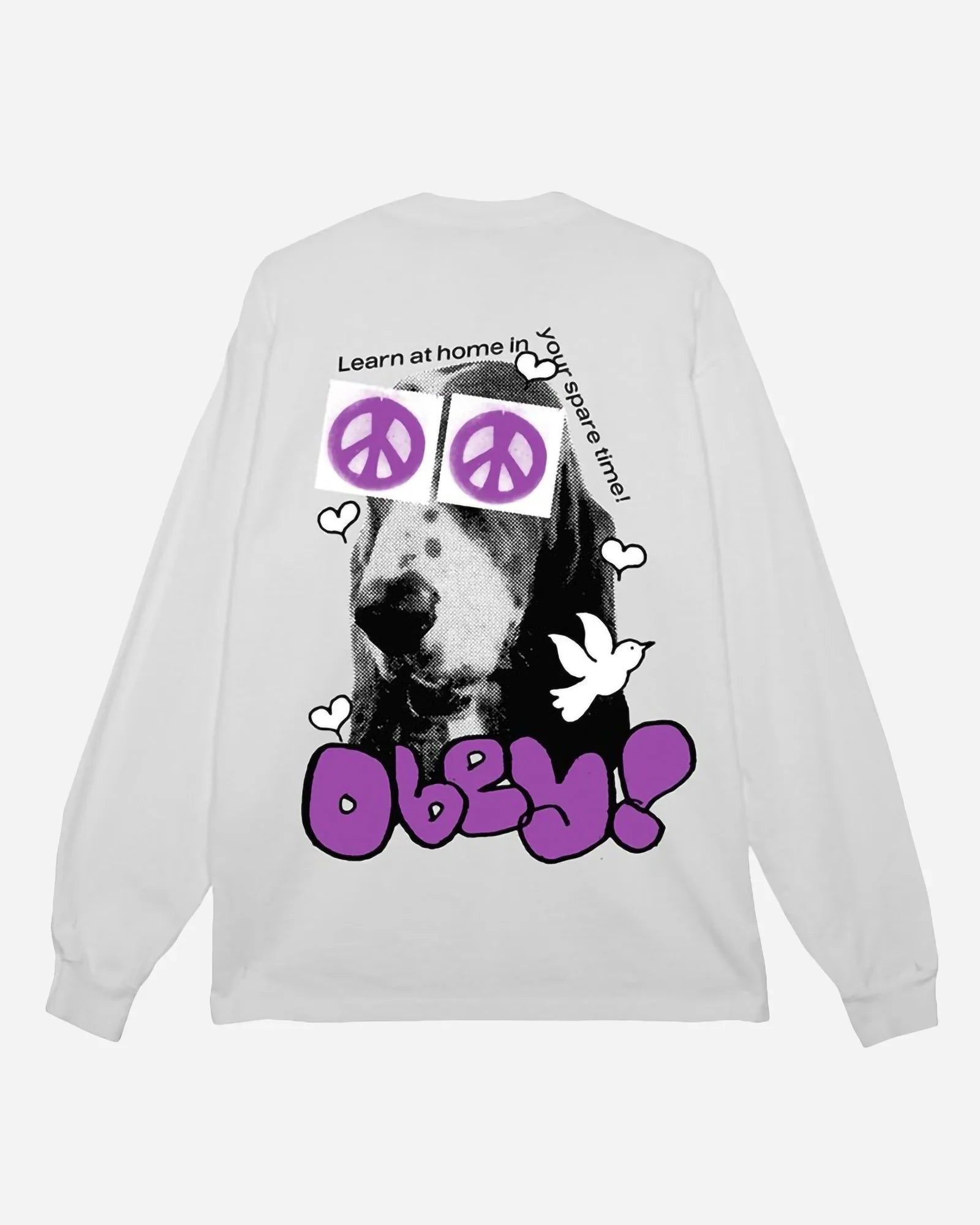 Obey Peace Eyes Heavyweight Longsleeve Tee White