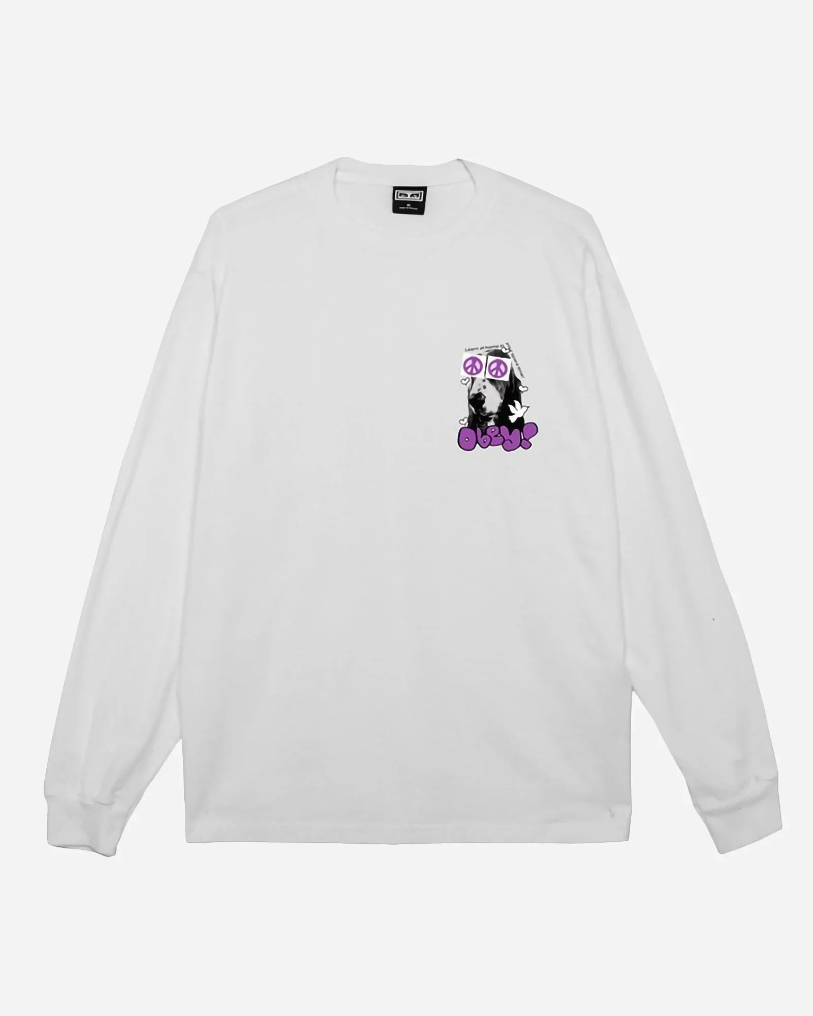 Obey Peace Eyes Heavyweight Longsleeve Tee White