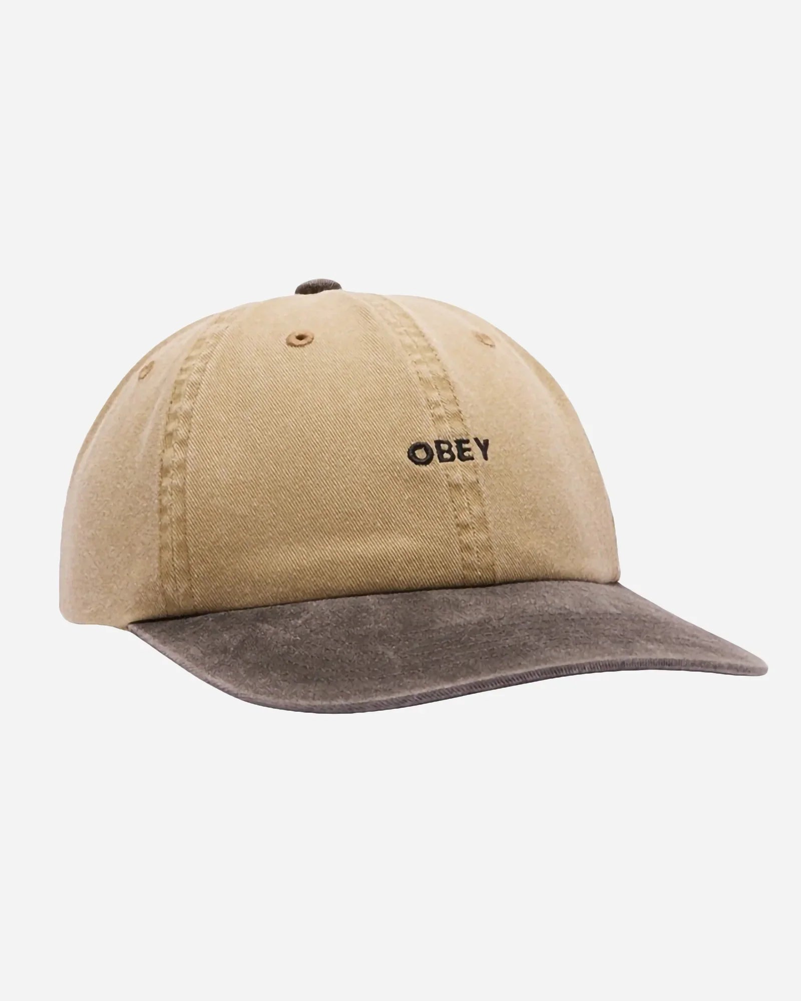 Obey Cappello Pigment 2 Tone Lowercase 6 Panel Strapback Khaki