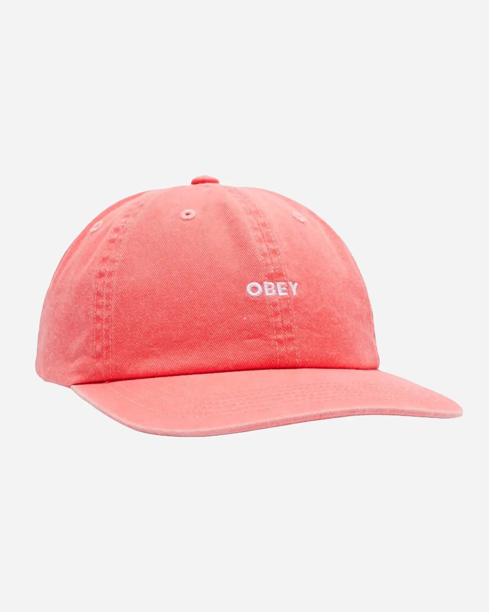 Obey Cappello Pigment Lowercase 6 Panel Strapback Coral