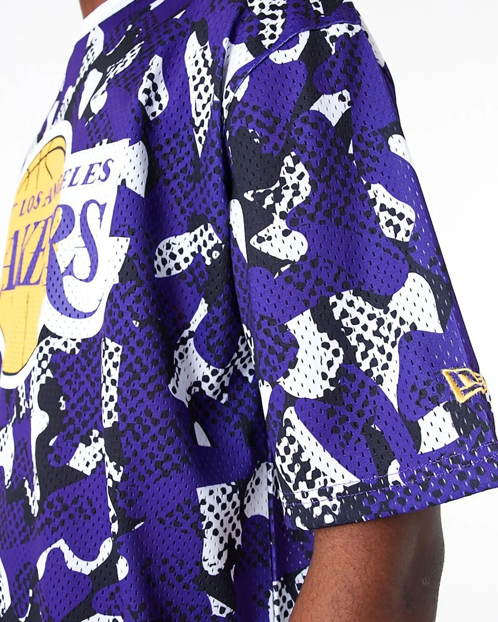 New Era Nba La Lakers T-shirt Oversize All Over Print Mesh Viola