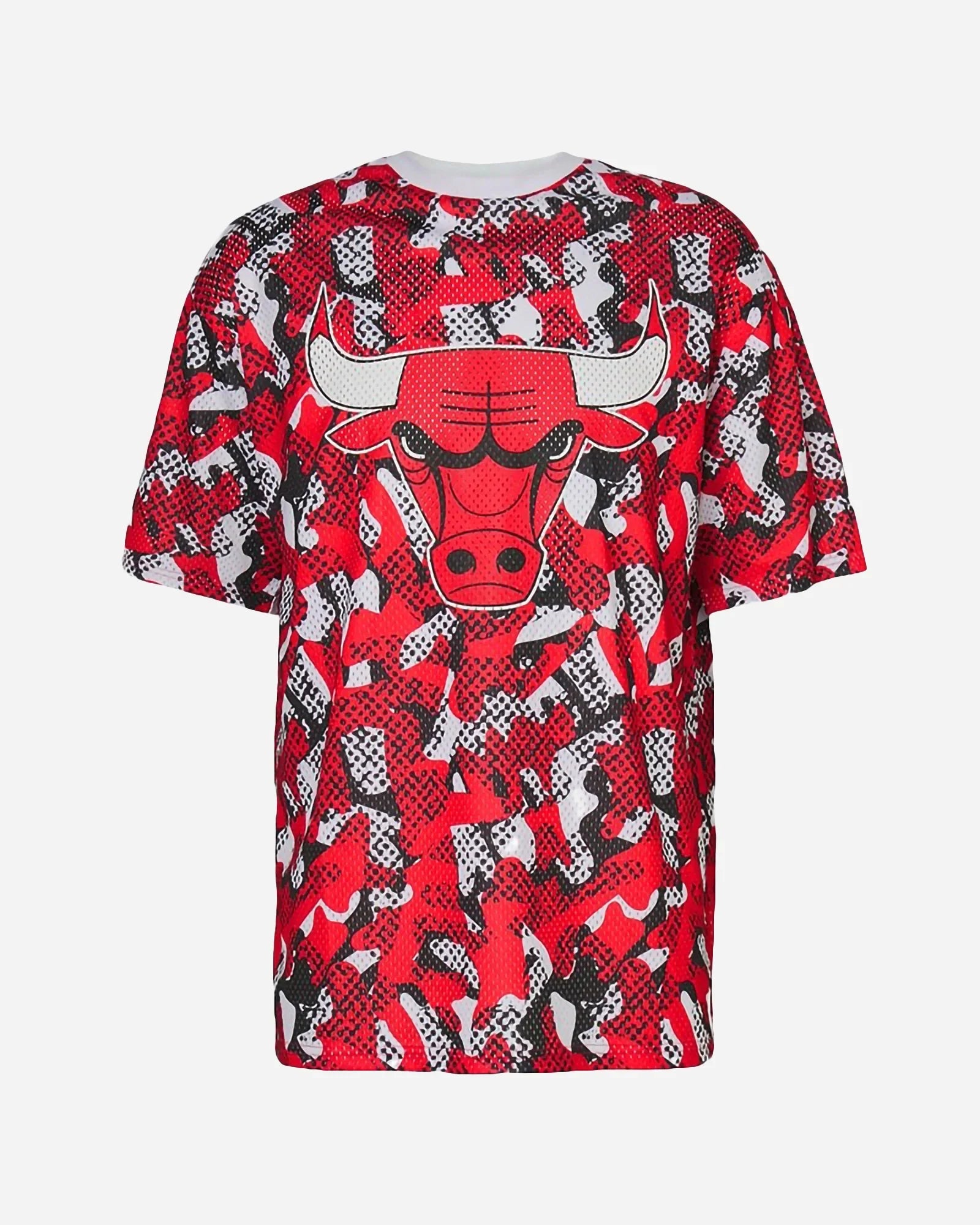 New Era Nba Chicago Bulls T-shirt Oversize All Over Print Mesh Red