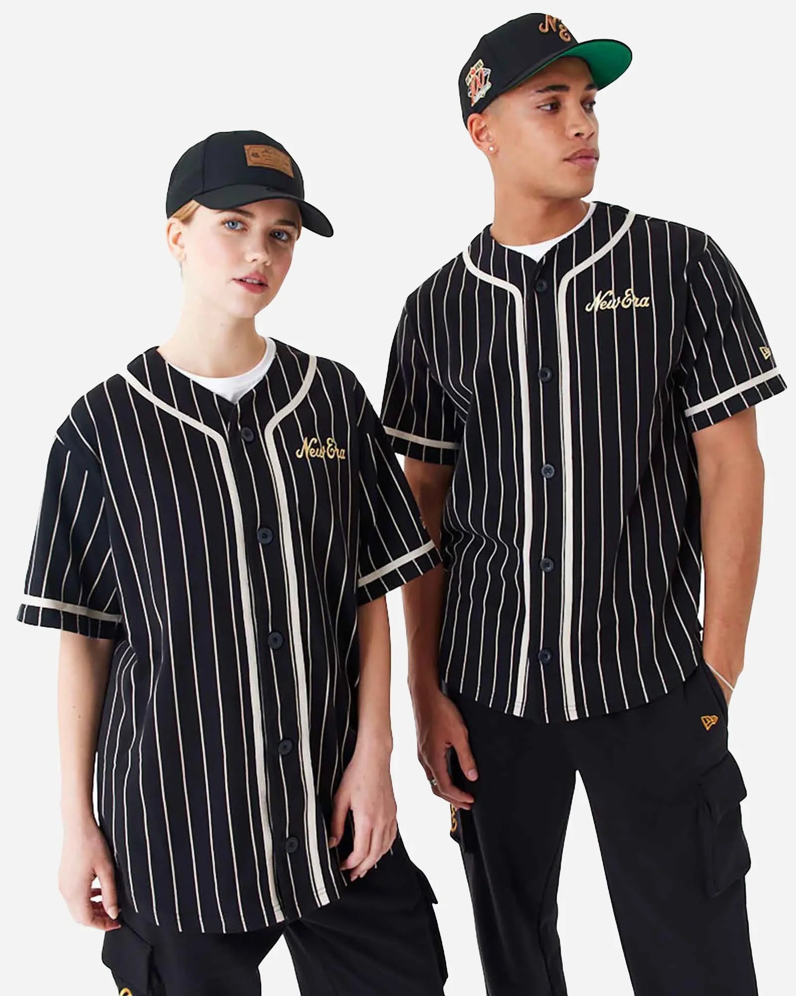 New Era Camicia Gessata Pinstripe Black