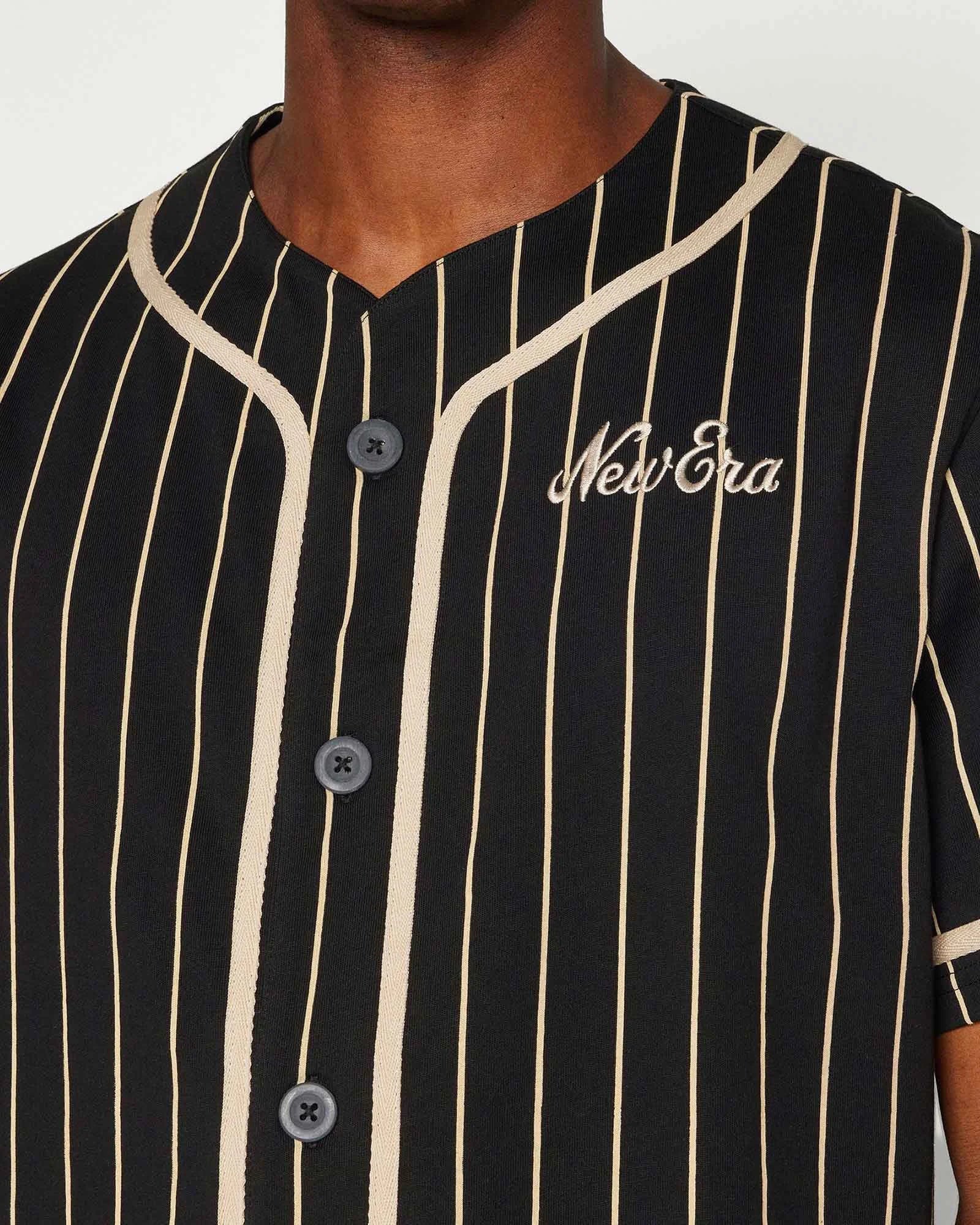 New Era Camicia Gessata Pinstripe Black