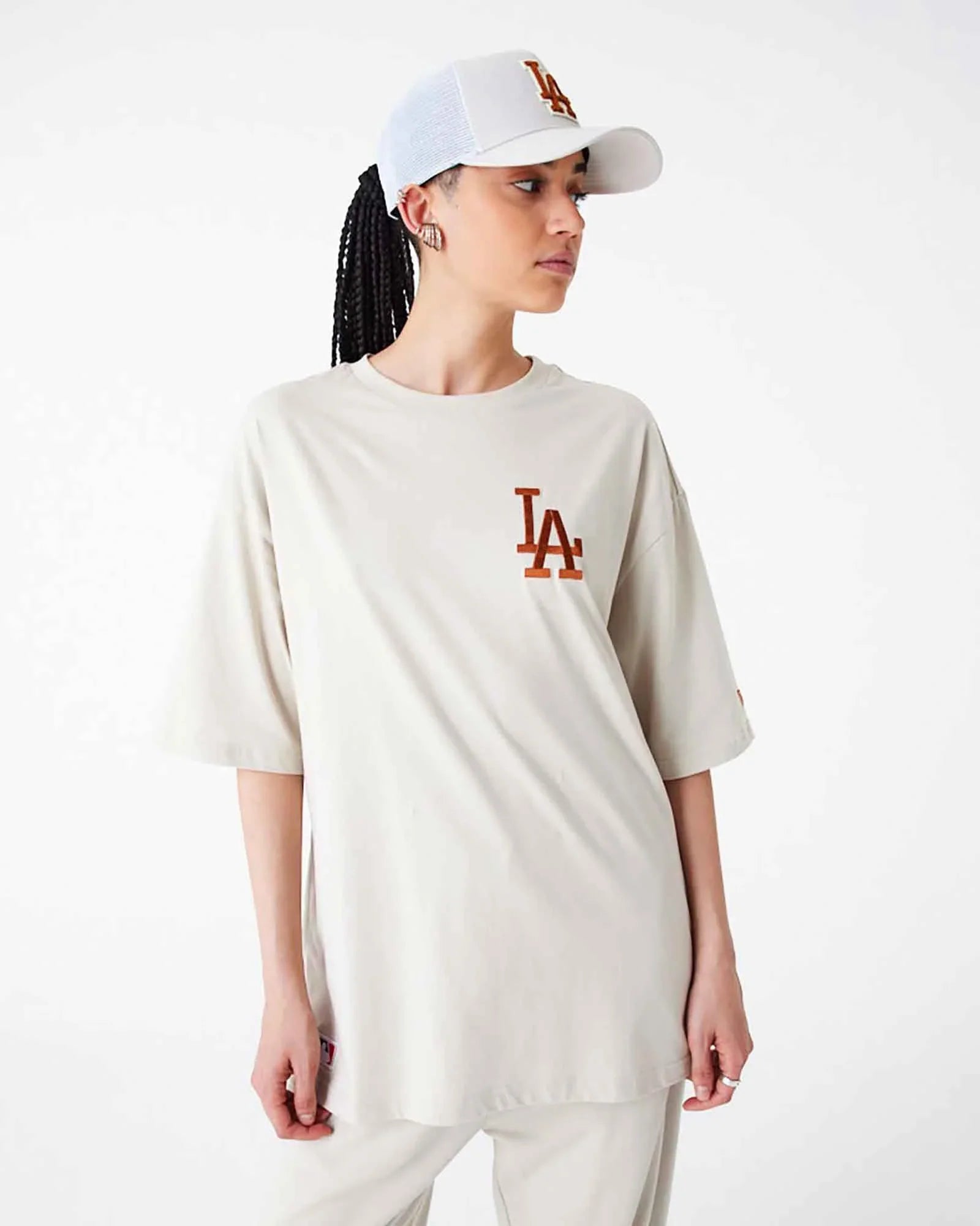 New Era La Dodgers League Essential T-shirt Oversize Panna