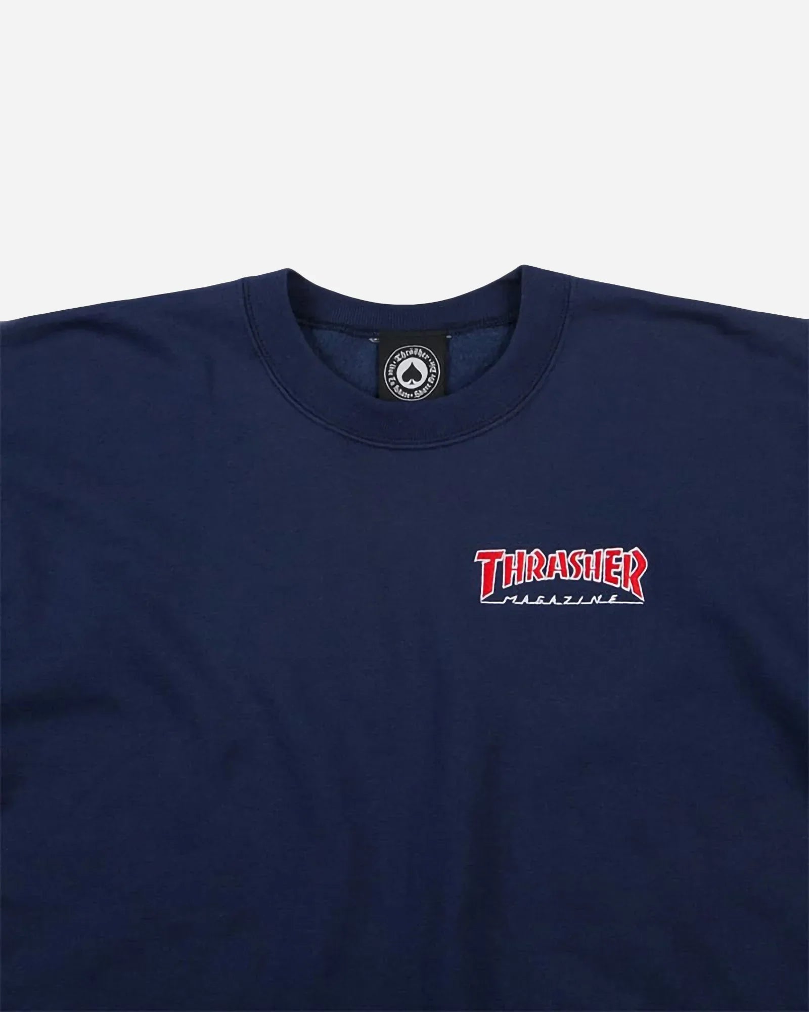 Thrasher Magazine Embroidered Navy Crewneck