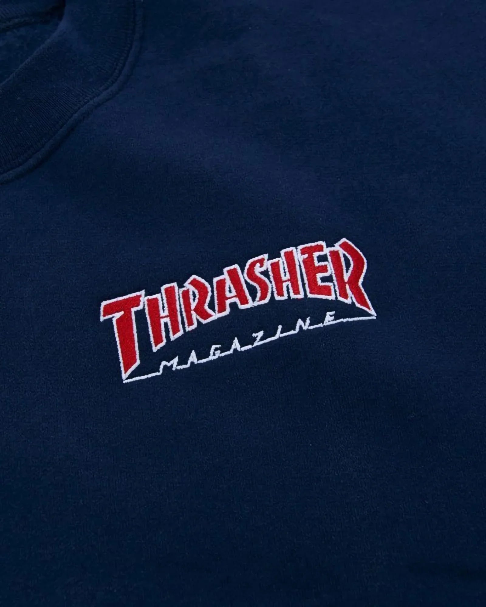 Thrasher Magazine Embroidered Navy Crewneck