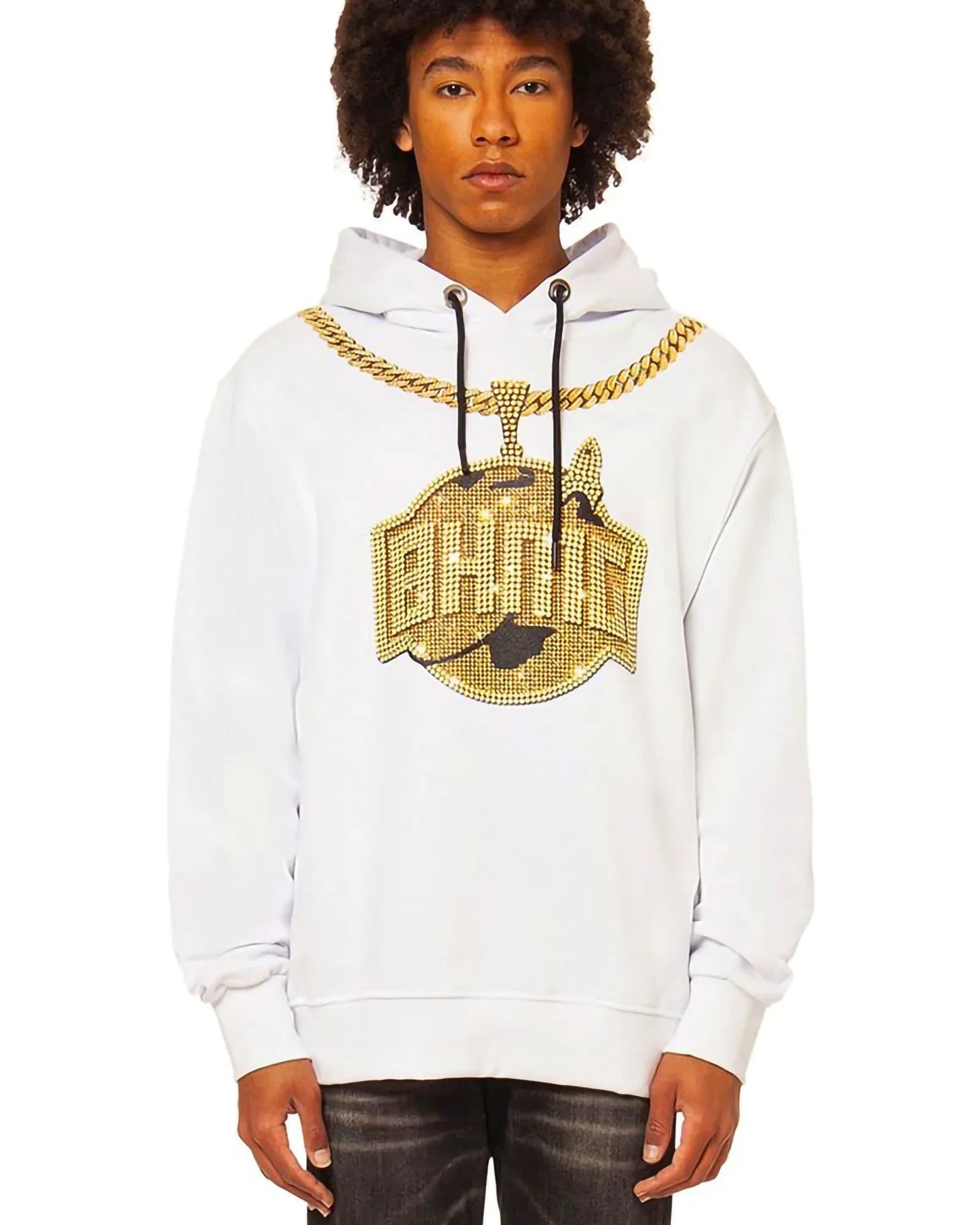 Bhmg - Chain Hoodie White