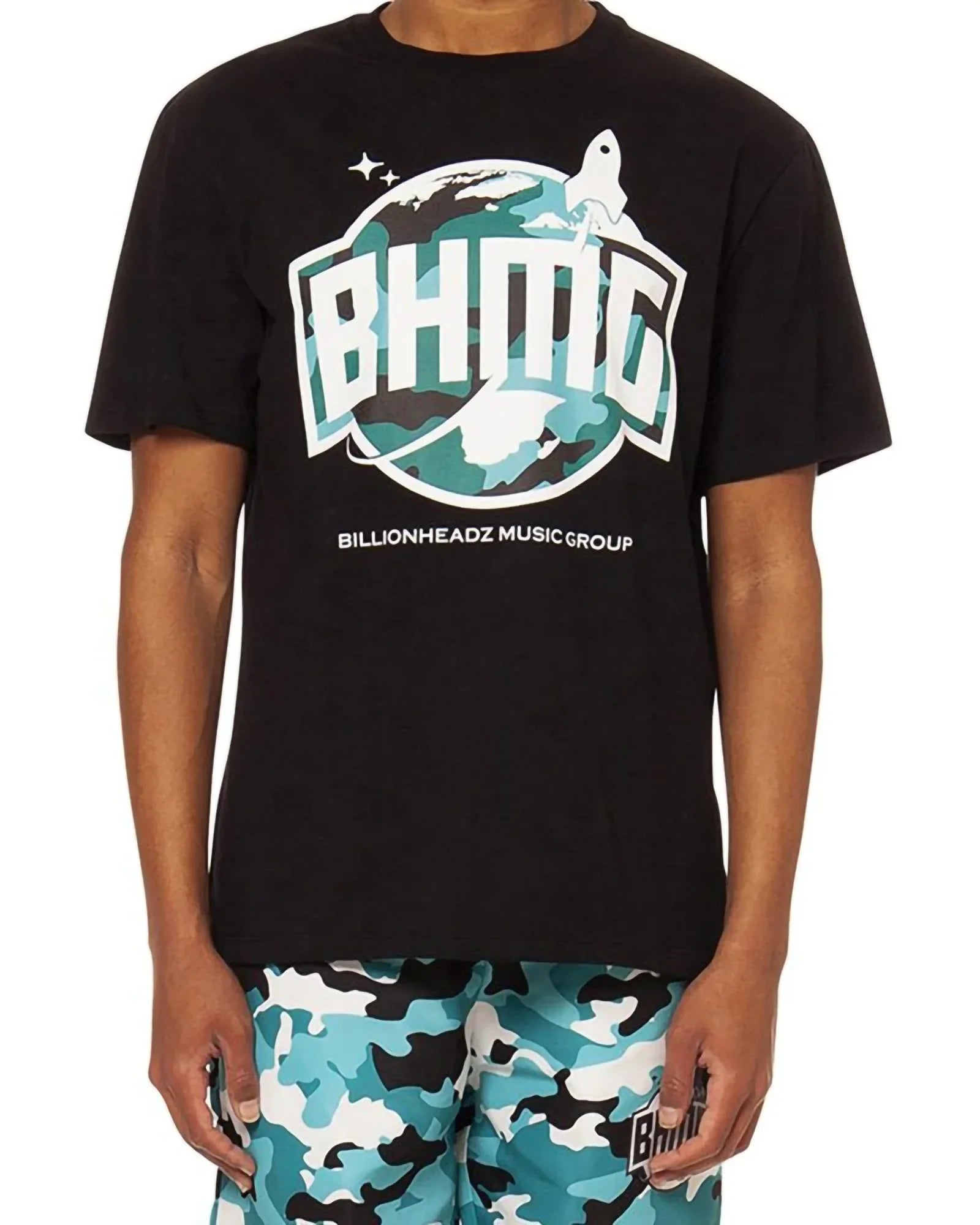 Bhmg - Camo T-shirt Green And White