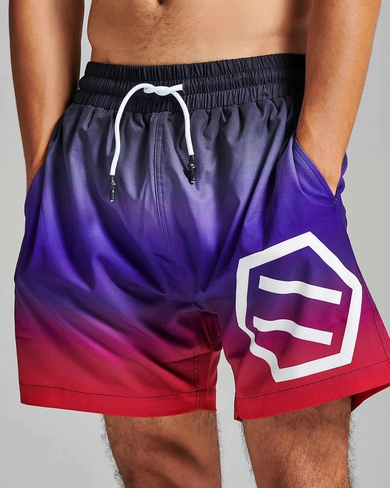 Dolly Noire Gradient Logo Swimshorts Black & Red