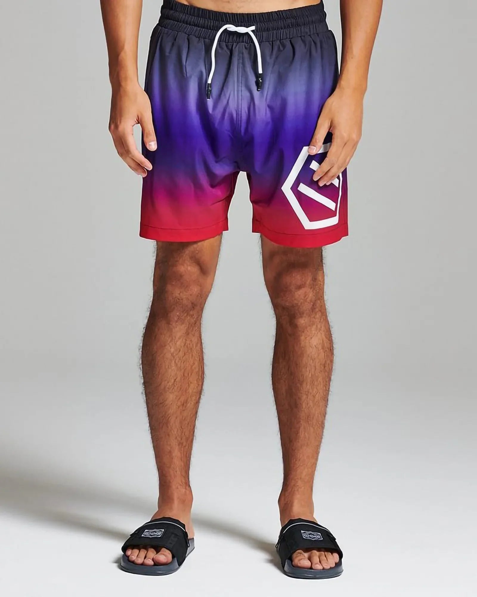 Dolly Noire Gradient Logo Swimshorts Black & Red