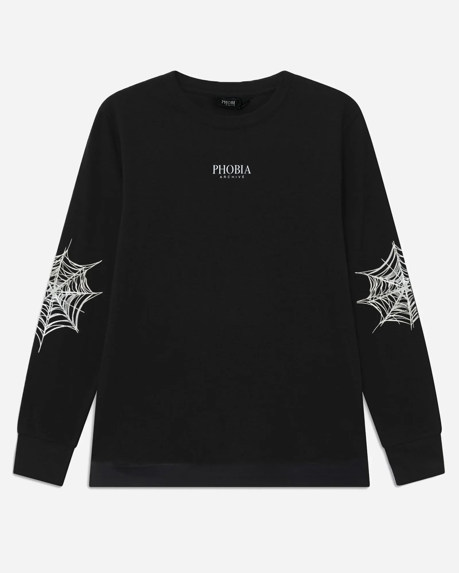 Phobia Cobweb Print Black Crewneck