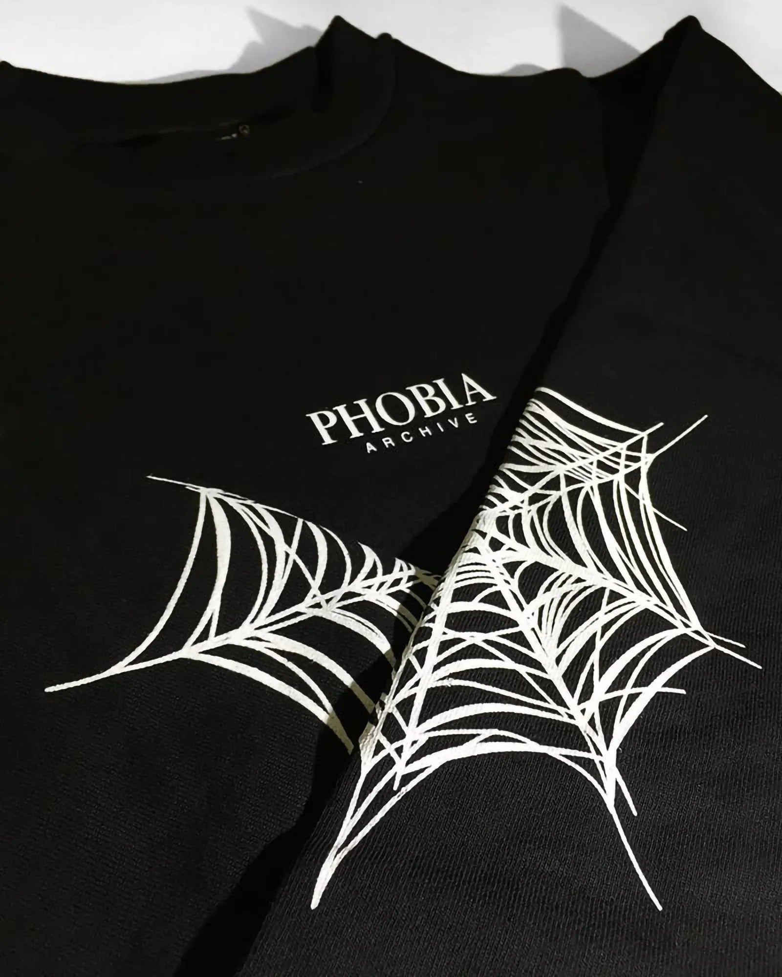 Phobia Cobweb Print Black Crewneck