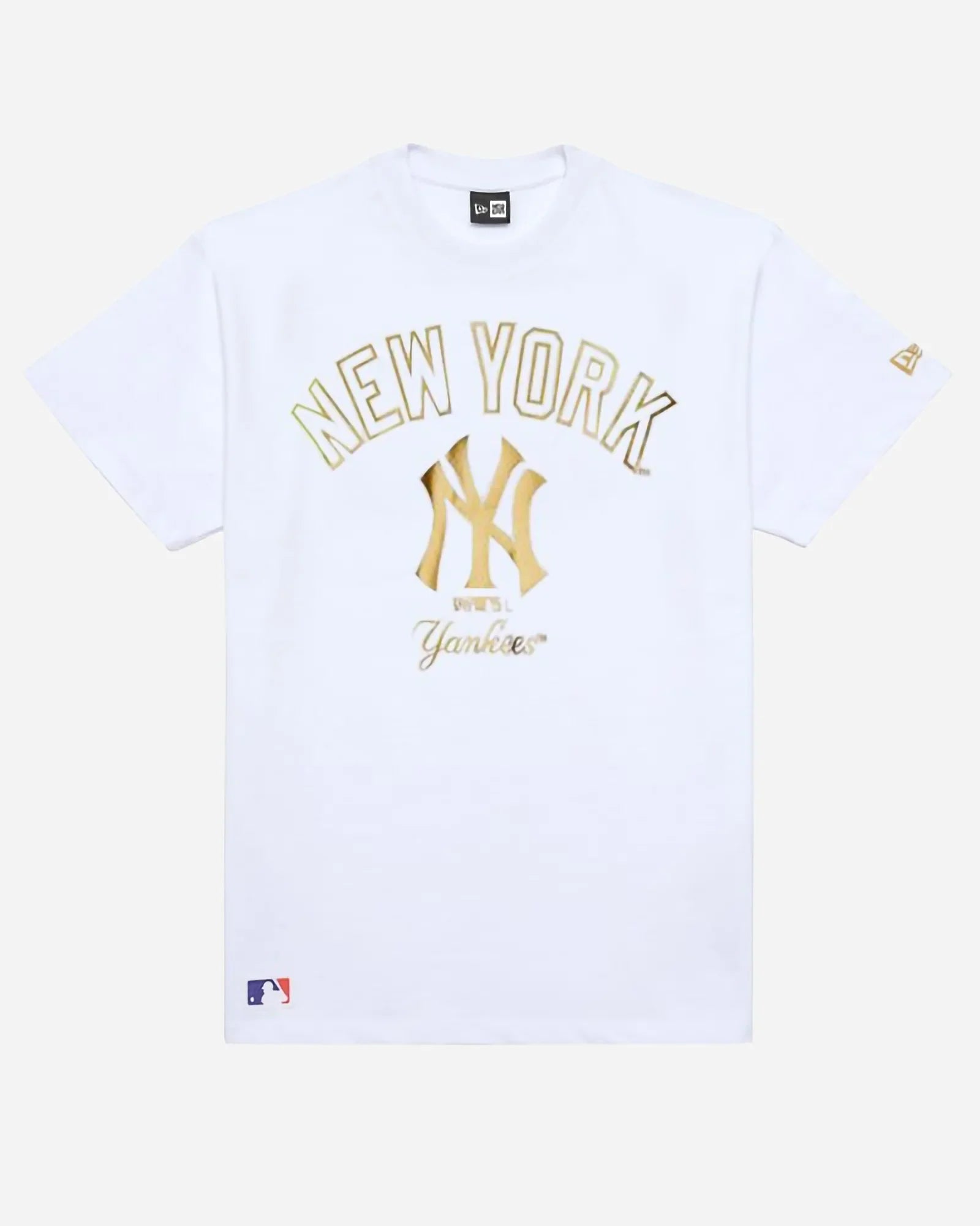 New Era New York Yankees Metallic Graphic Logo Tee White