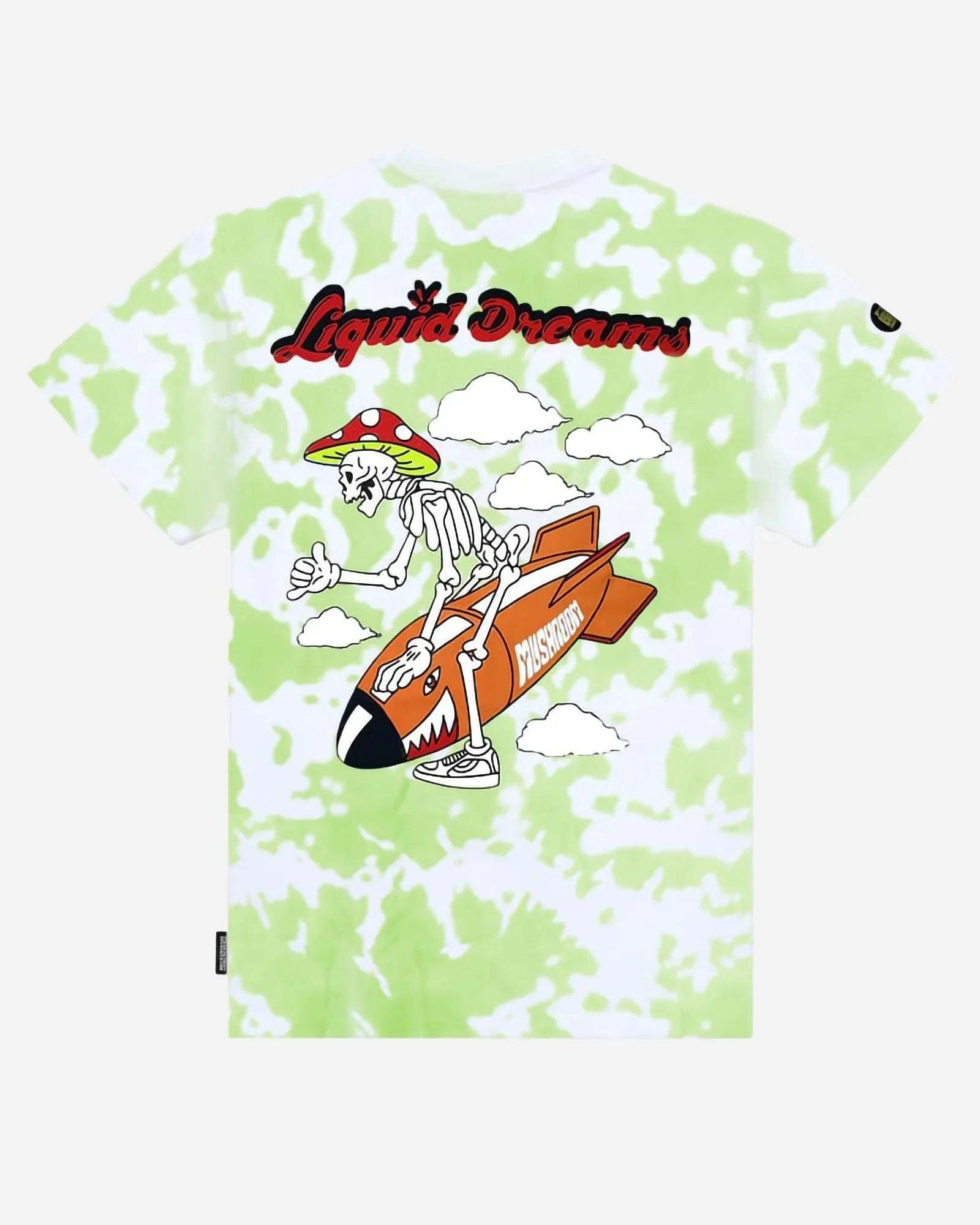 Mushroom Liquid Dreams Tie Dye Tee Green