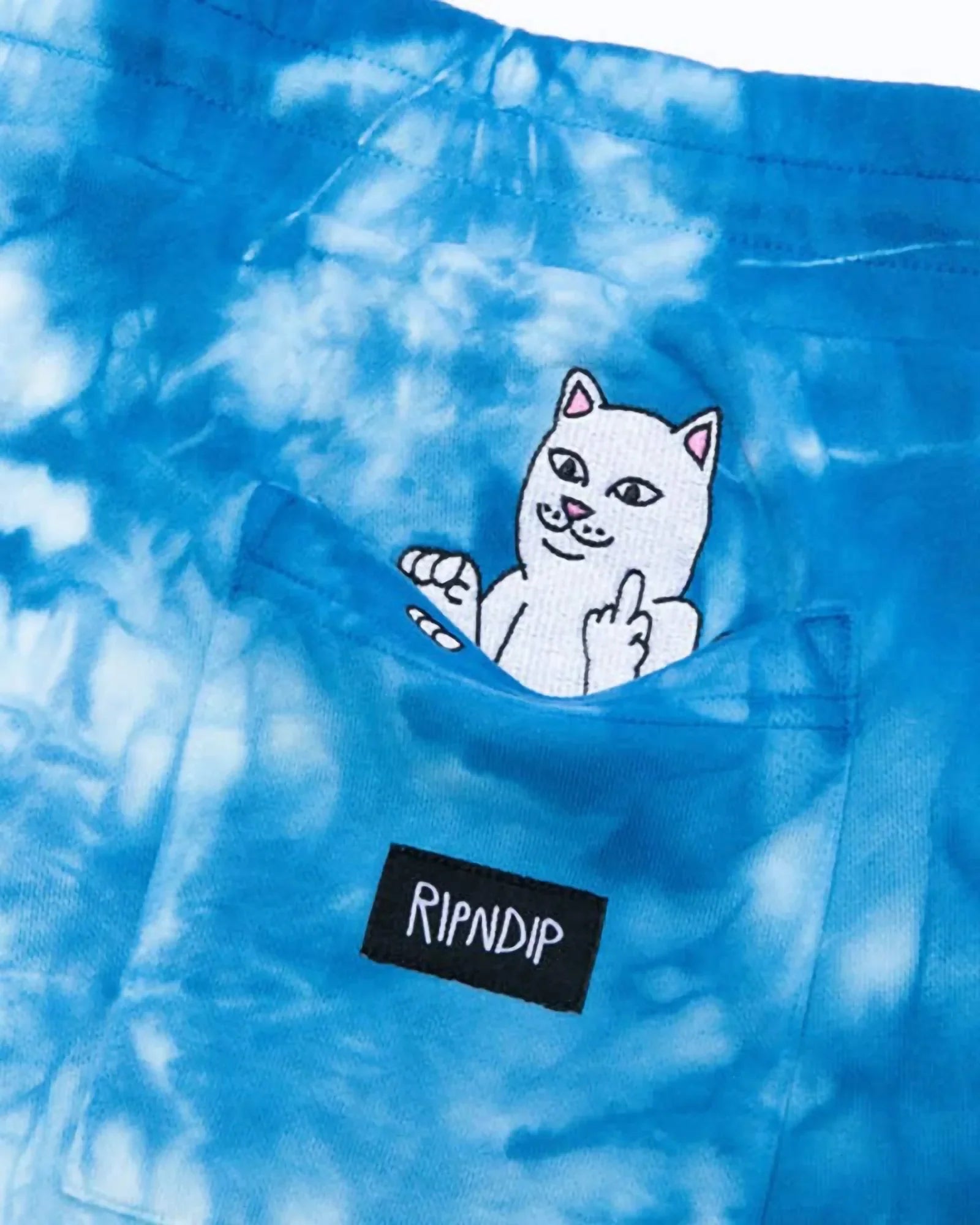 Ripndip Ripntail Sweat Shorts Blue Acid Wash