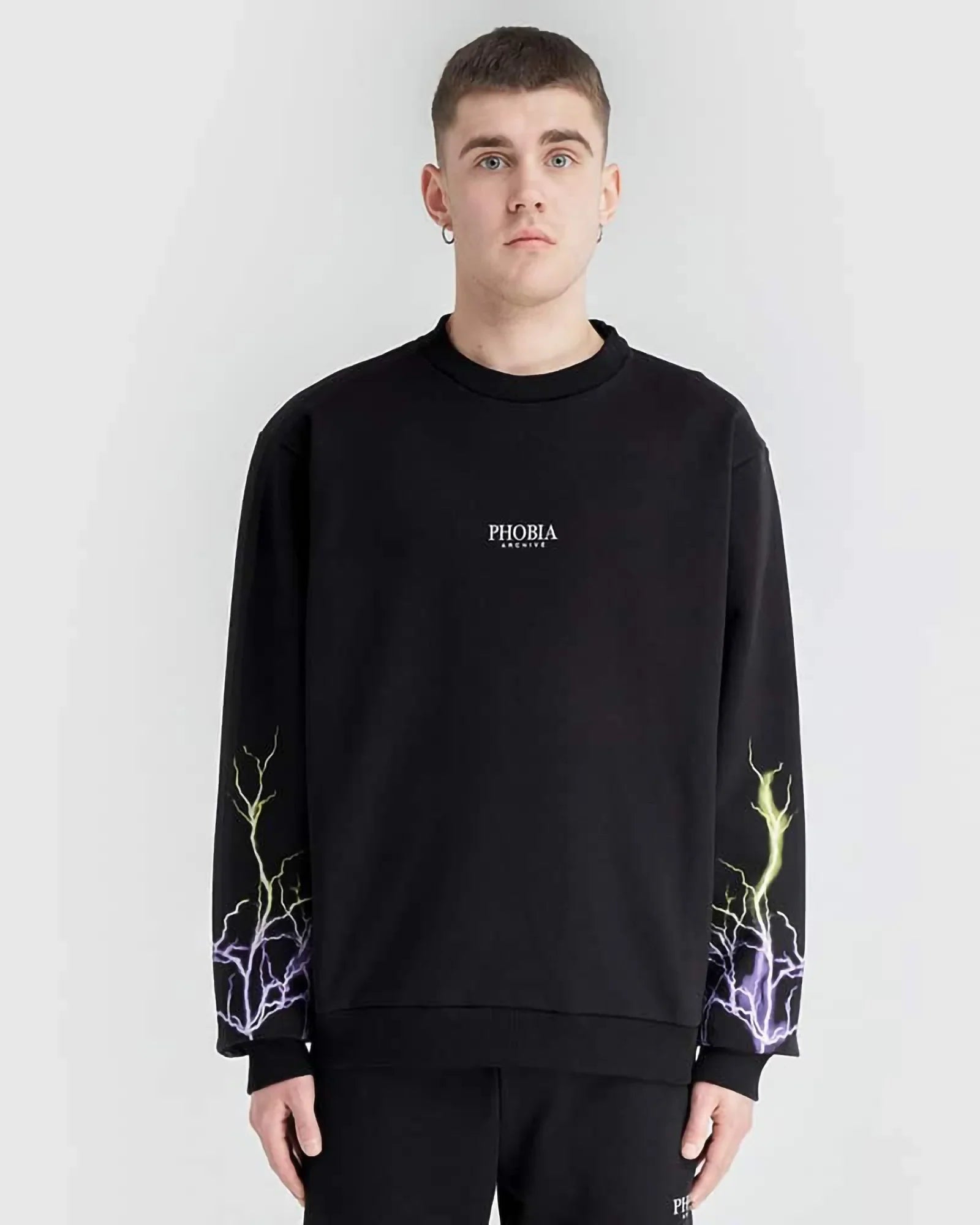 Phobia Cobweb Print Black Crewneck