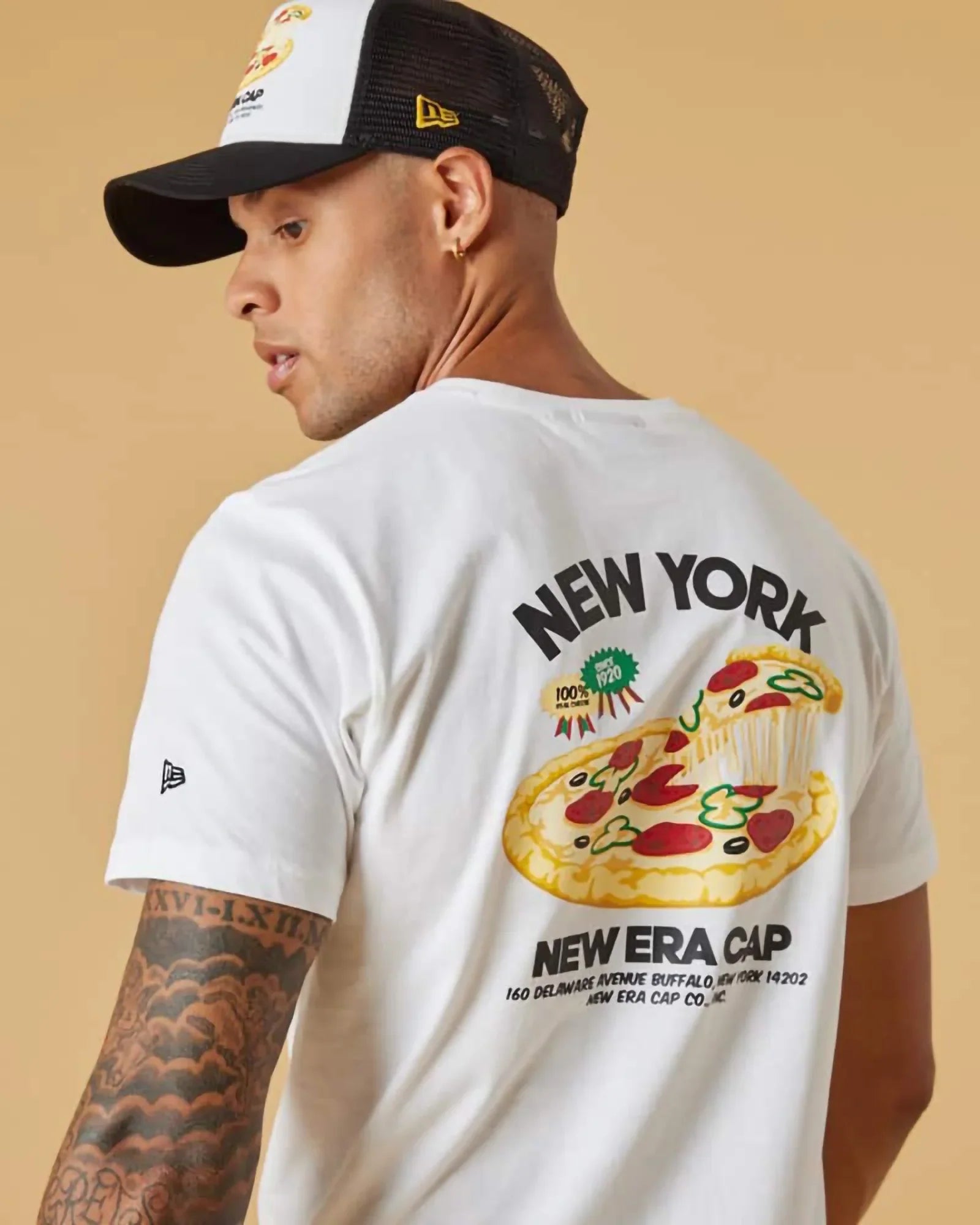 New Era Food Pack New York Pizza T-shirt White