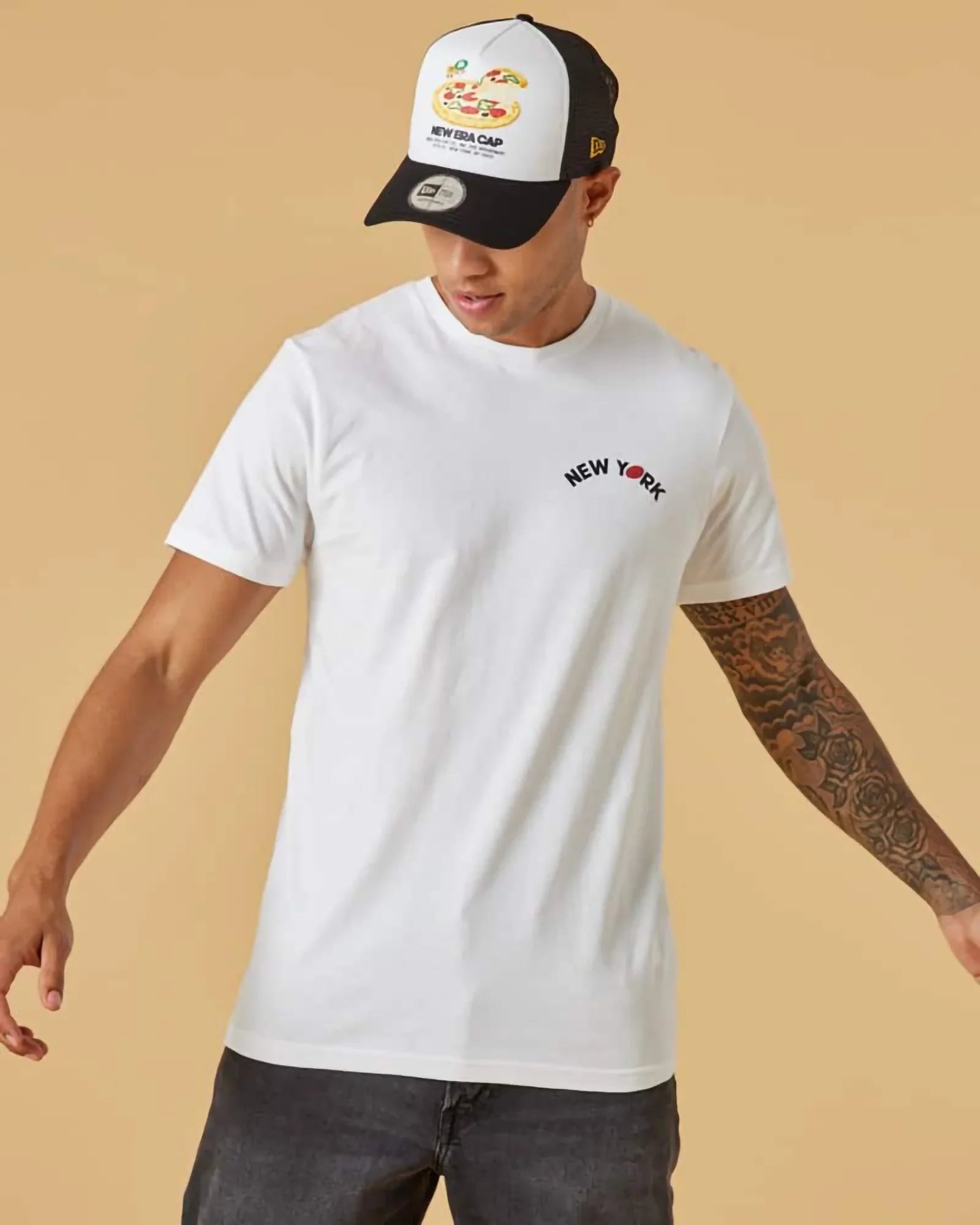 New Era Food Pack New York Pizza T-shirt White