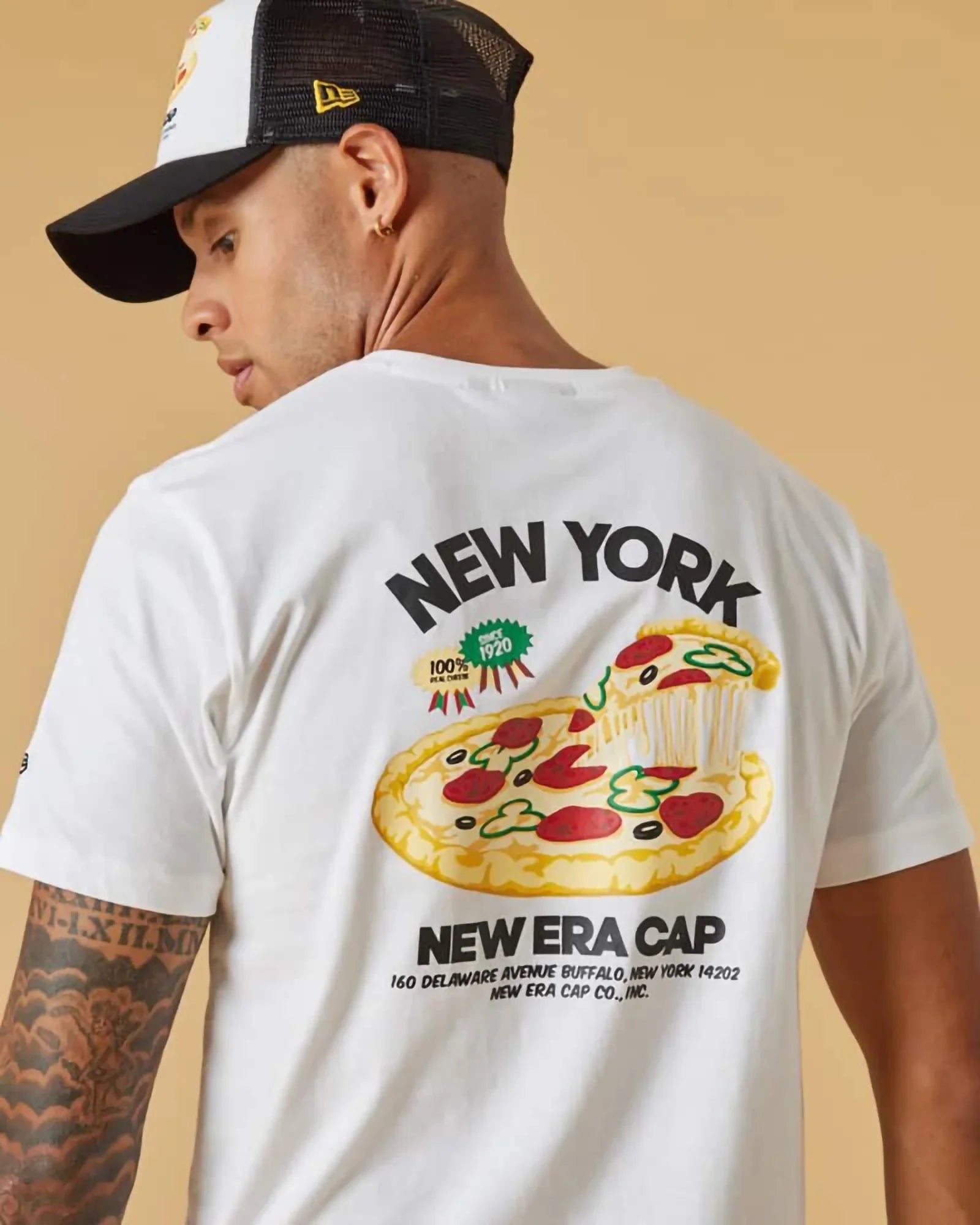 New Era Food Pack New York Pizza T-shirt White