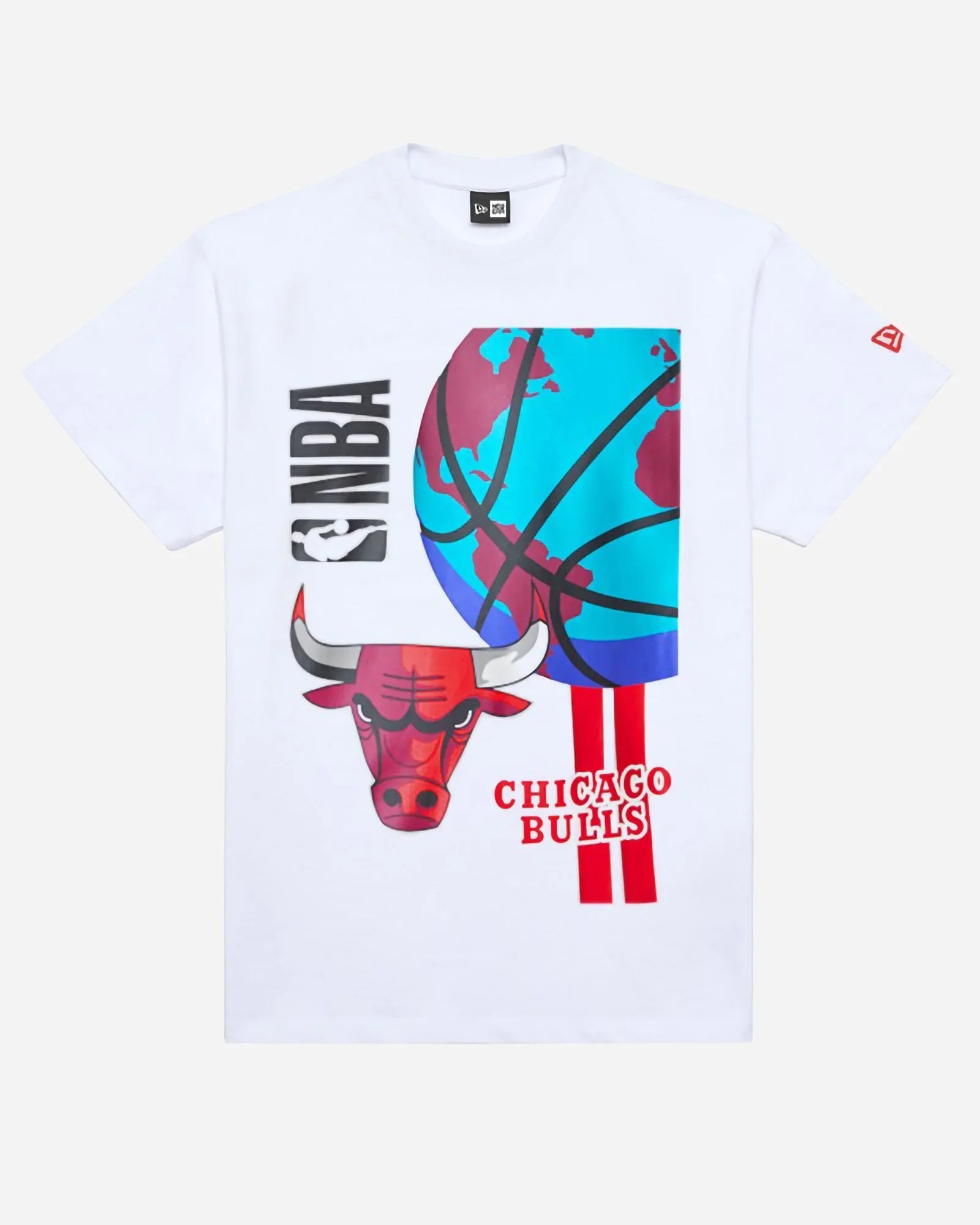 New Era Nba Chicago Bulls Globe T-shirt White