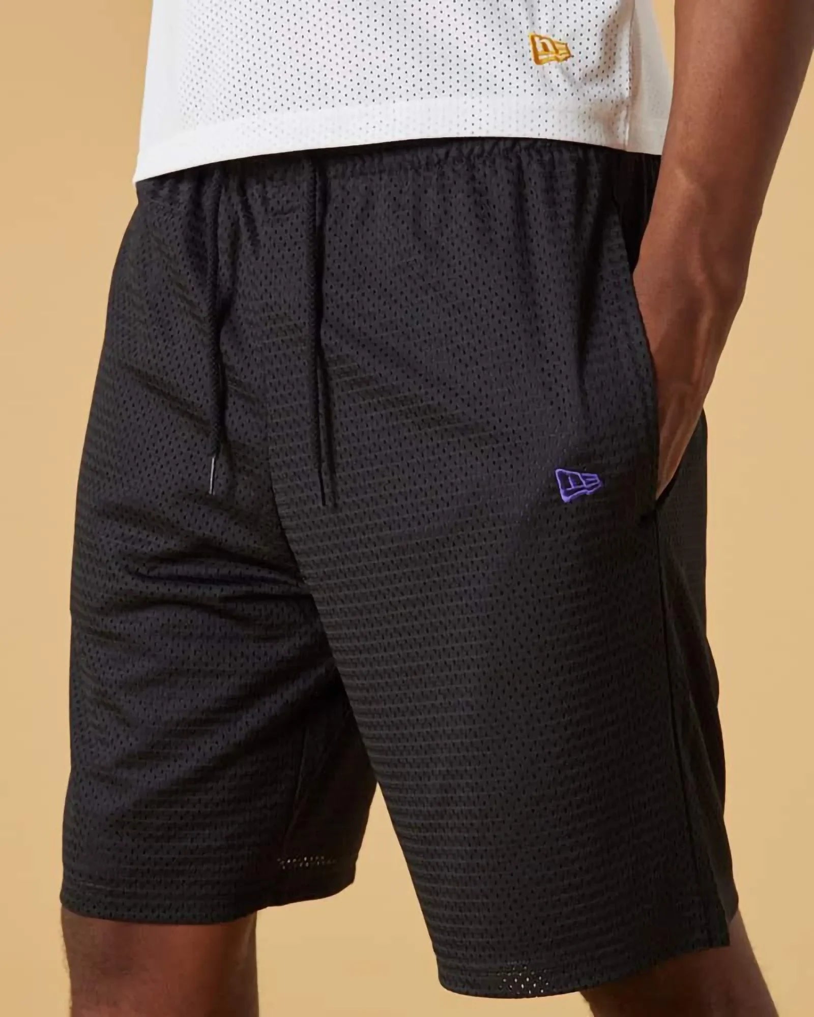 New Era Color Mesh Shorts Black-purple