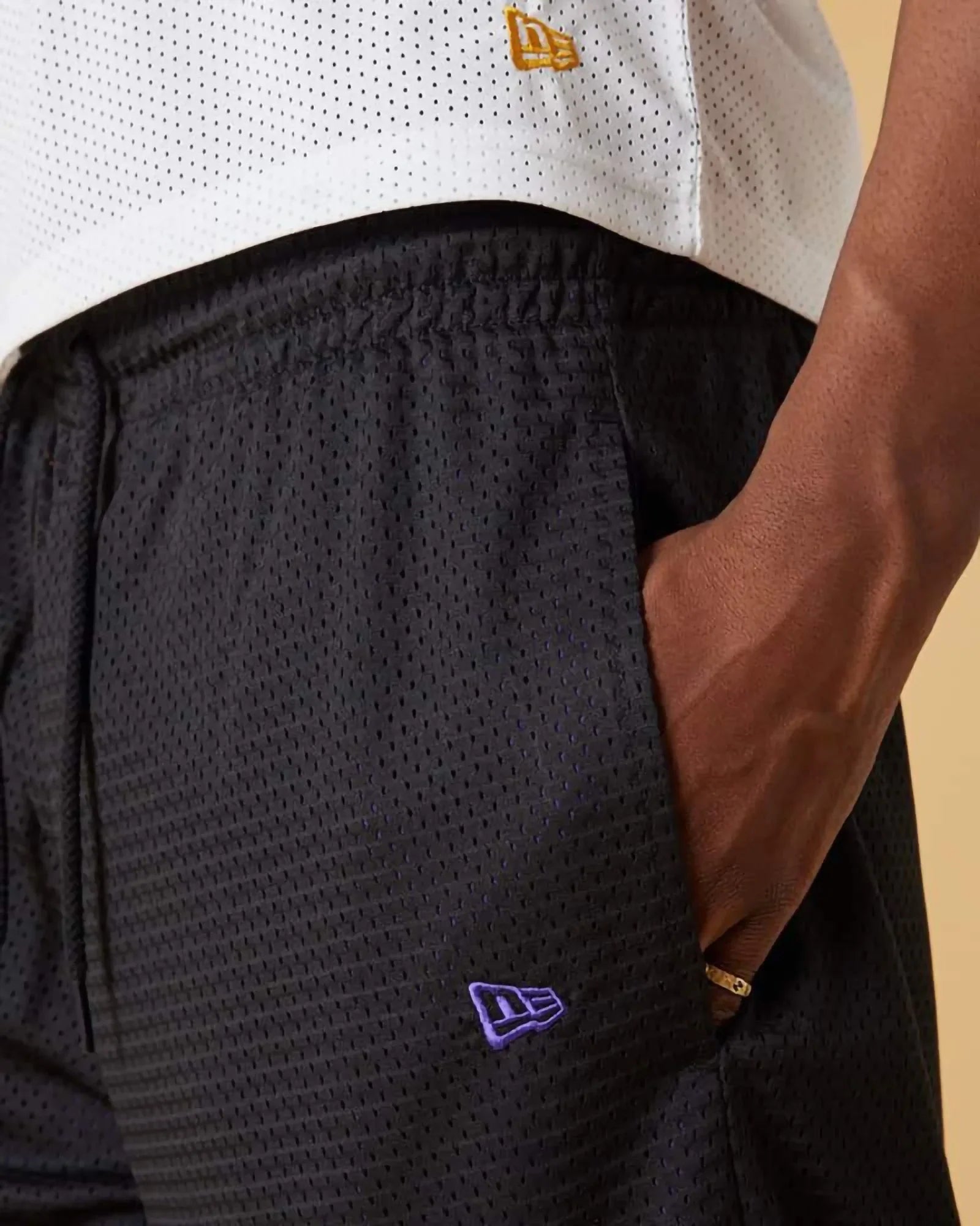 New Era Color Mesh Shorts Black-purple