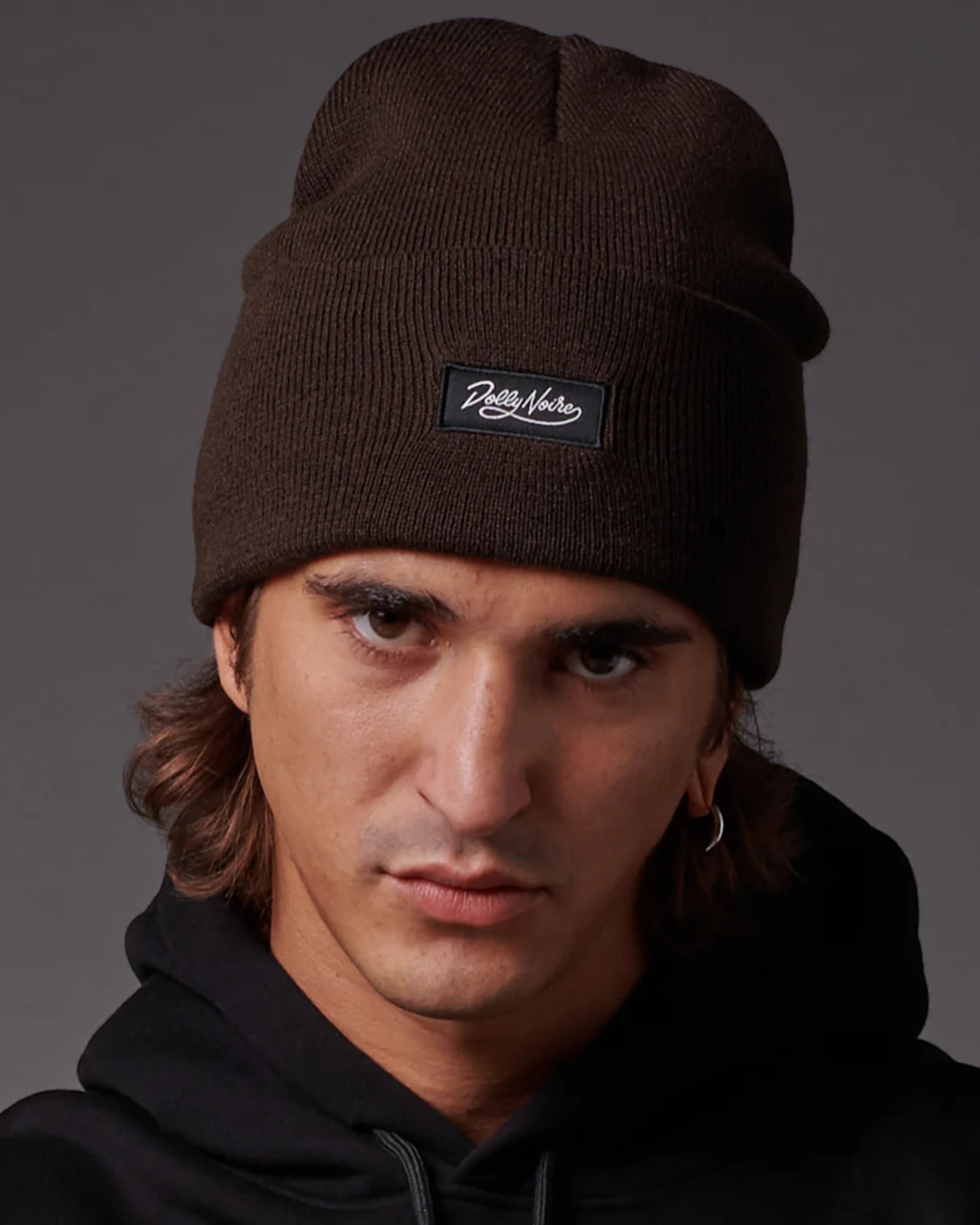 Dolly Noire Label Beanie Brown